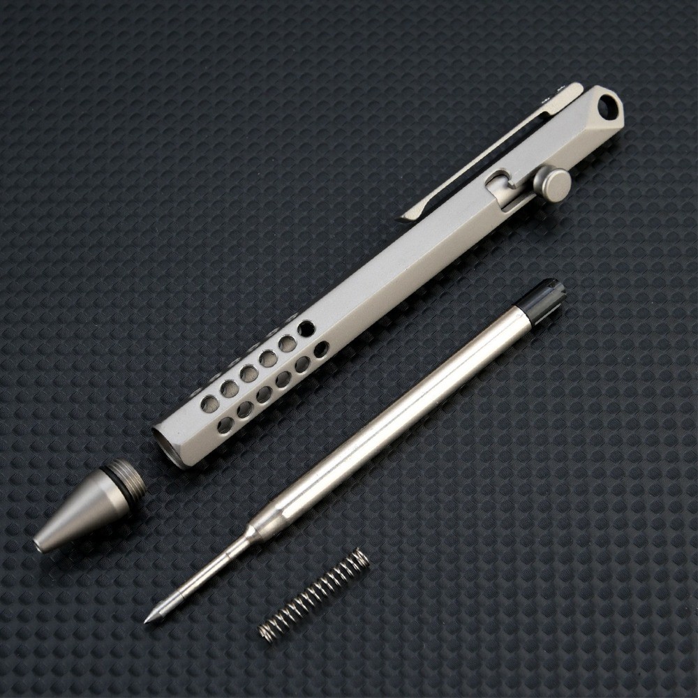 1PC Titanium Bolt Action Ballpoint Pen Pocket Pen Business Office Writing Gift