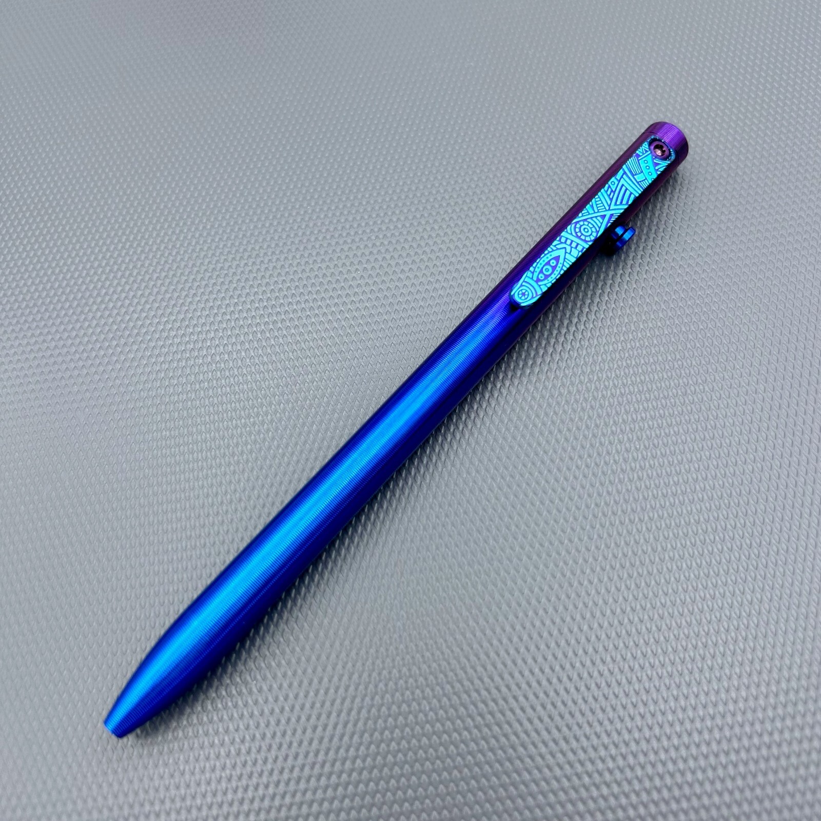 Tactile Turn – Titanium Slim Bolt Action Standard Size Pen Custom Tribal Clip