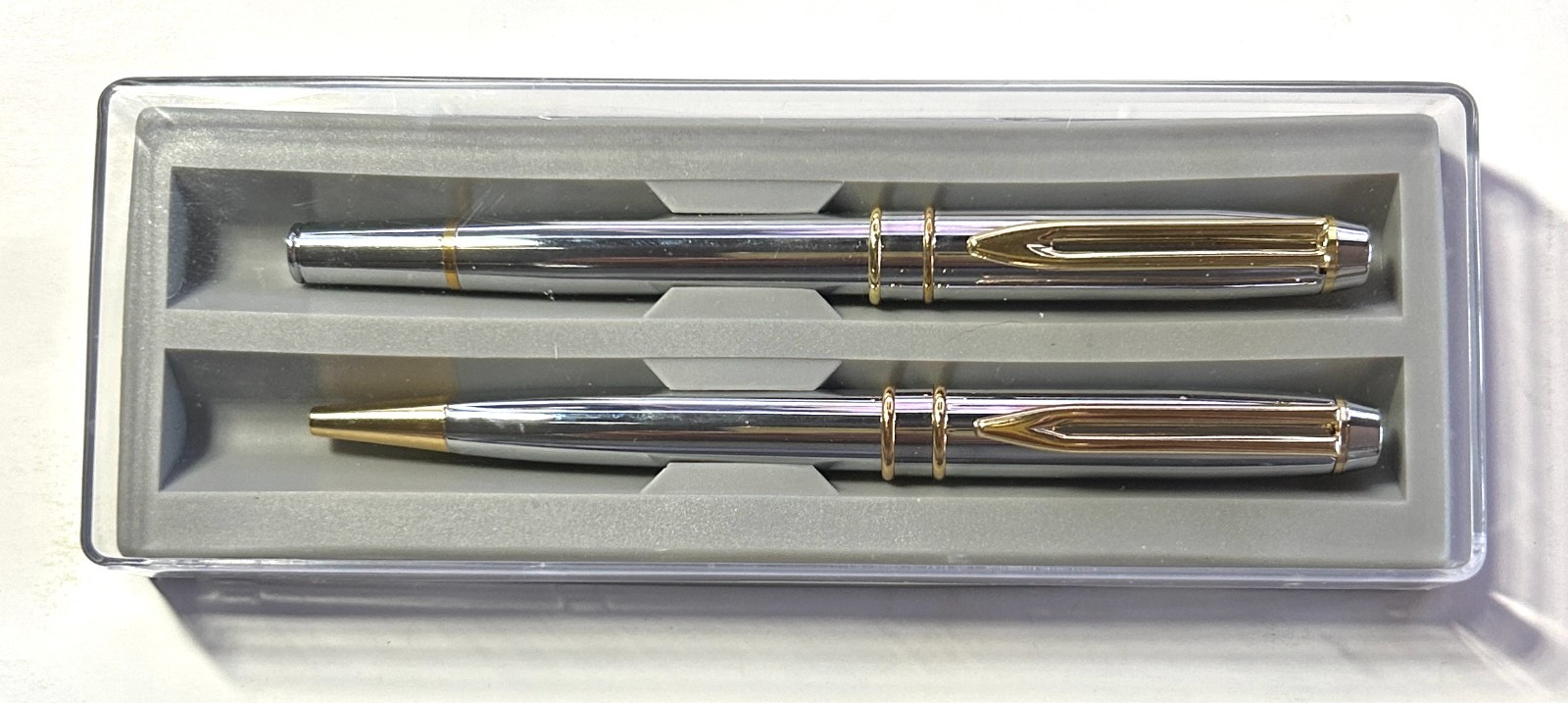 METAL BALLPOINT PEN AND GEL ROLLER BALL PEN SET WITH GIFT BOX