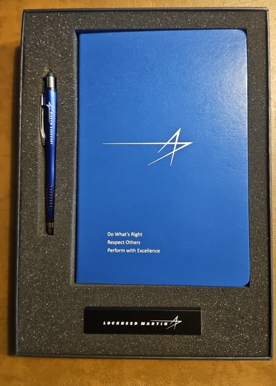 Lockheed Martin Branded Gift Set includes Blue daily Organizer, Pen & Power Bank