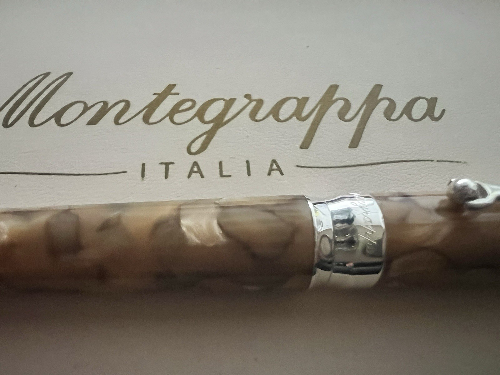 Montegrappa Liberty Indian Rainbow Small Celluloid Ballpoint Pen Silver 925