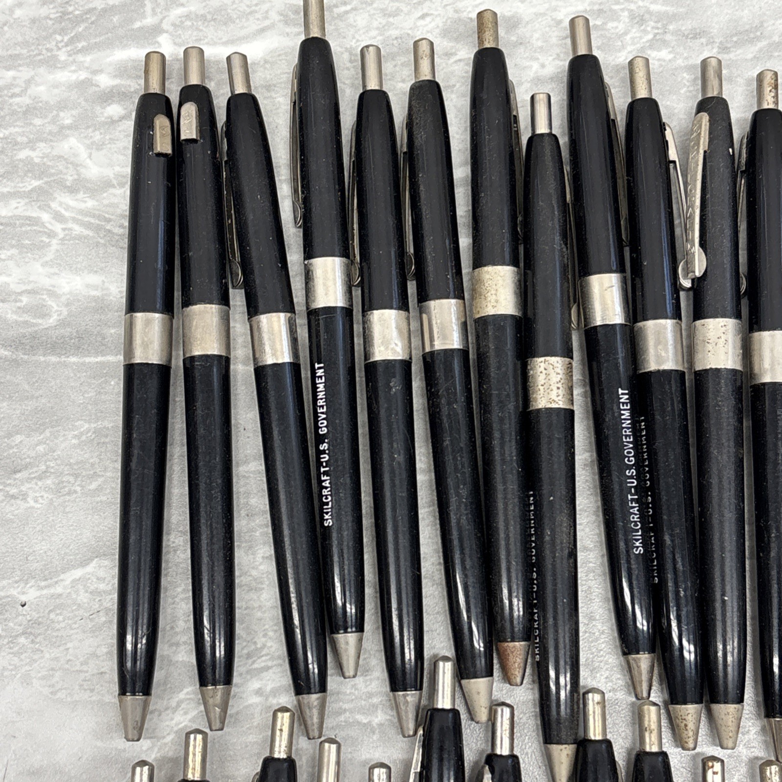 Lot 29 Vintage Skilcraft US Government Ball Pens Black Fine Retractable