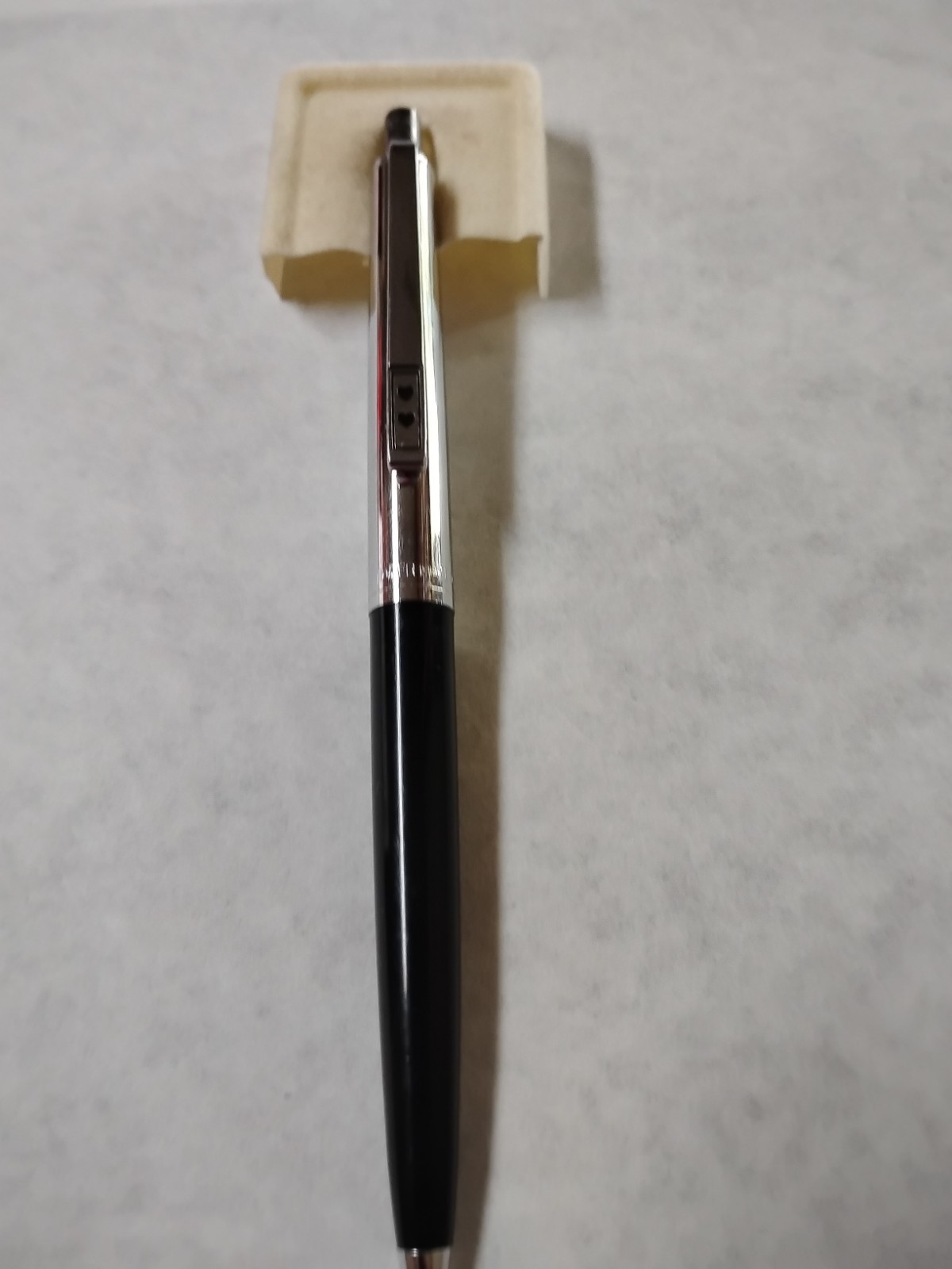Vintage Paper Mate Double Heart Ballpoint Pen Black Silver Black Ink Tested #F1