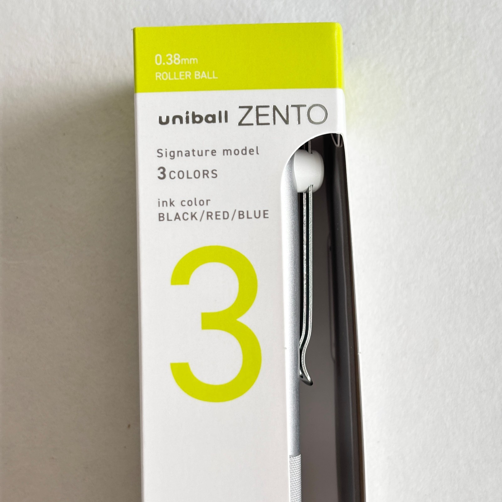 uniball ZENTO Signature Model 3-Color Ballpoint Pen 0.38mm Silver Black/Red/Blue