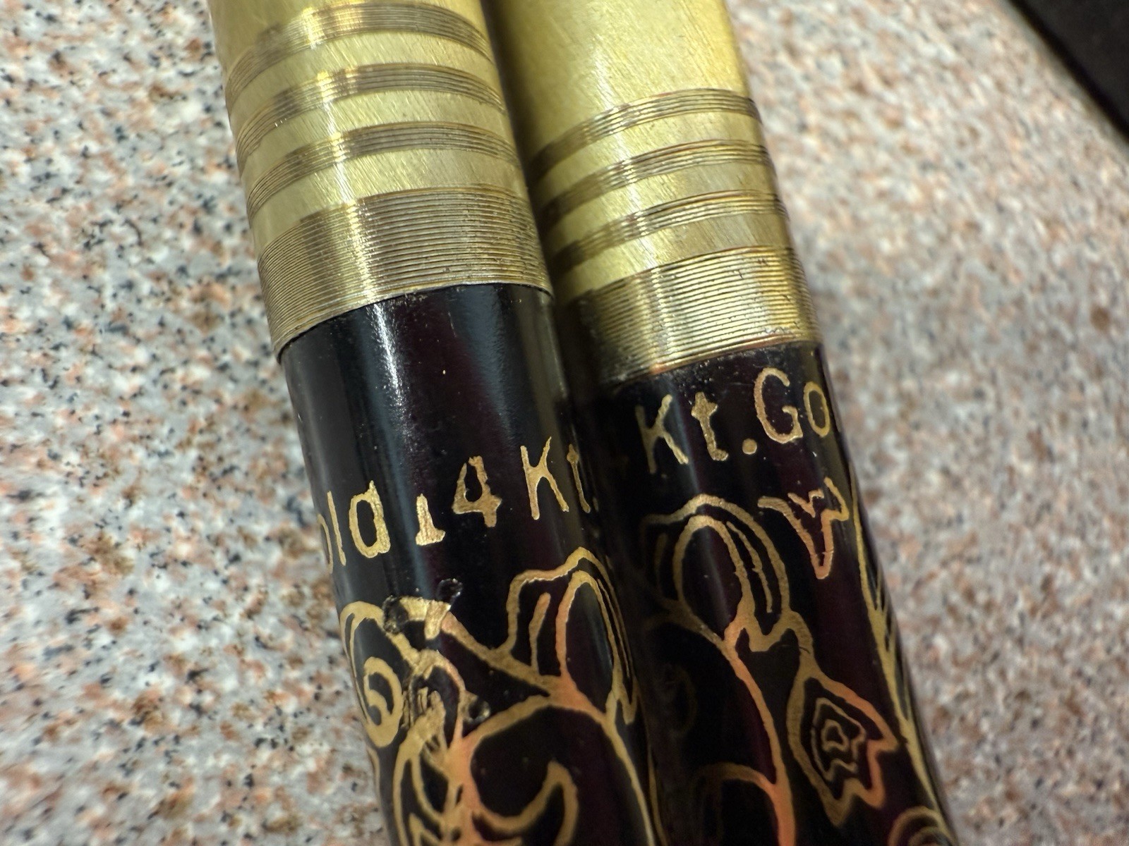 Arpege Chanel No.5 14k Gold Filigree Ballpoint Pen Set in Box Vintage