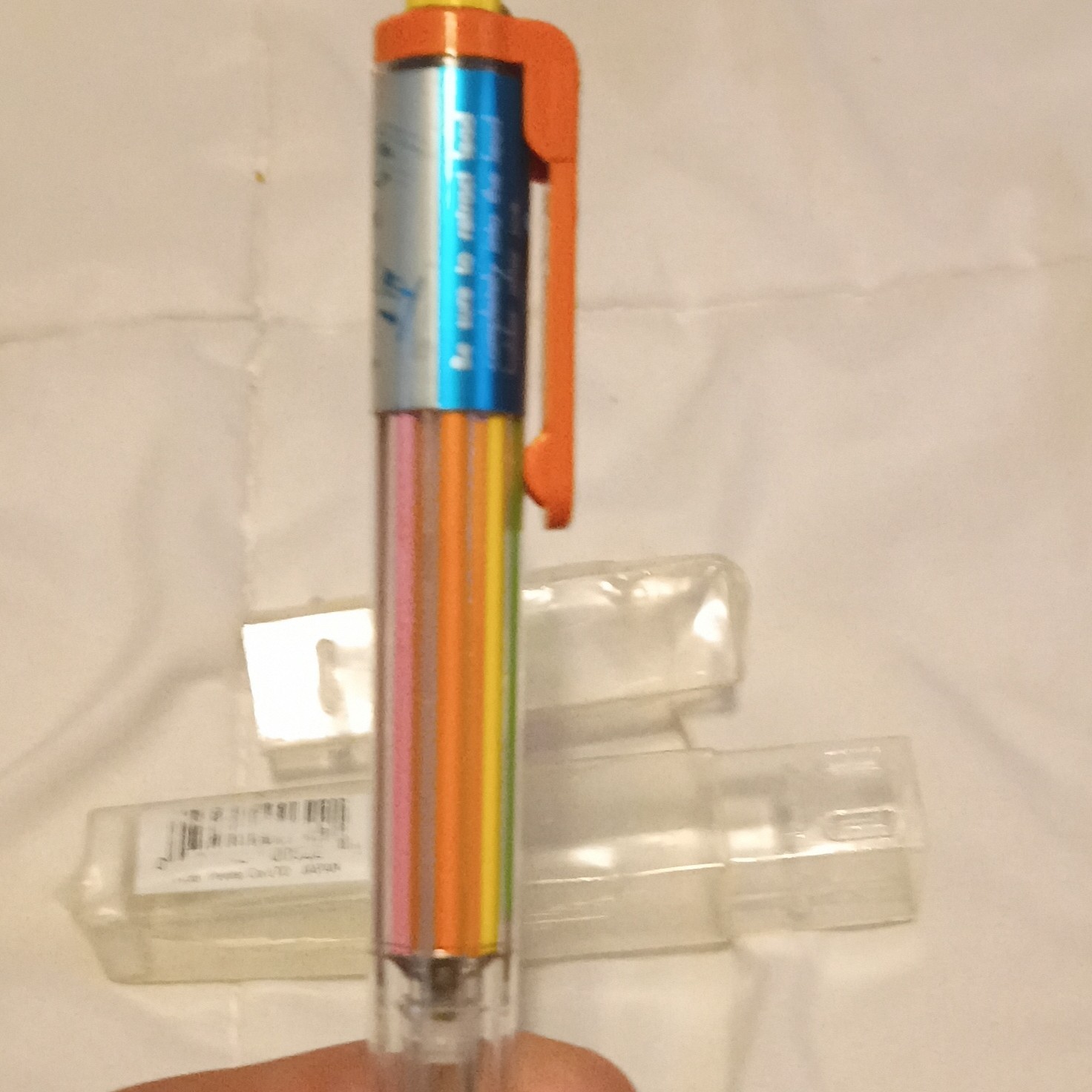 Pentel Plastic Multicolor Retractable Ballpoint Pen w/ Multicolor Ink & Case
