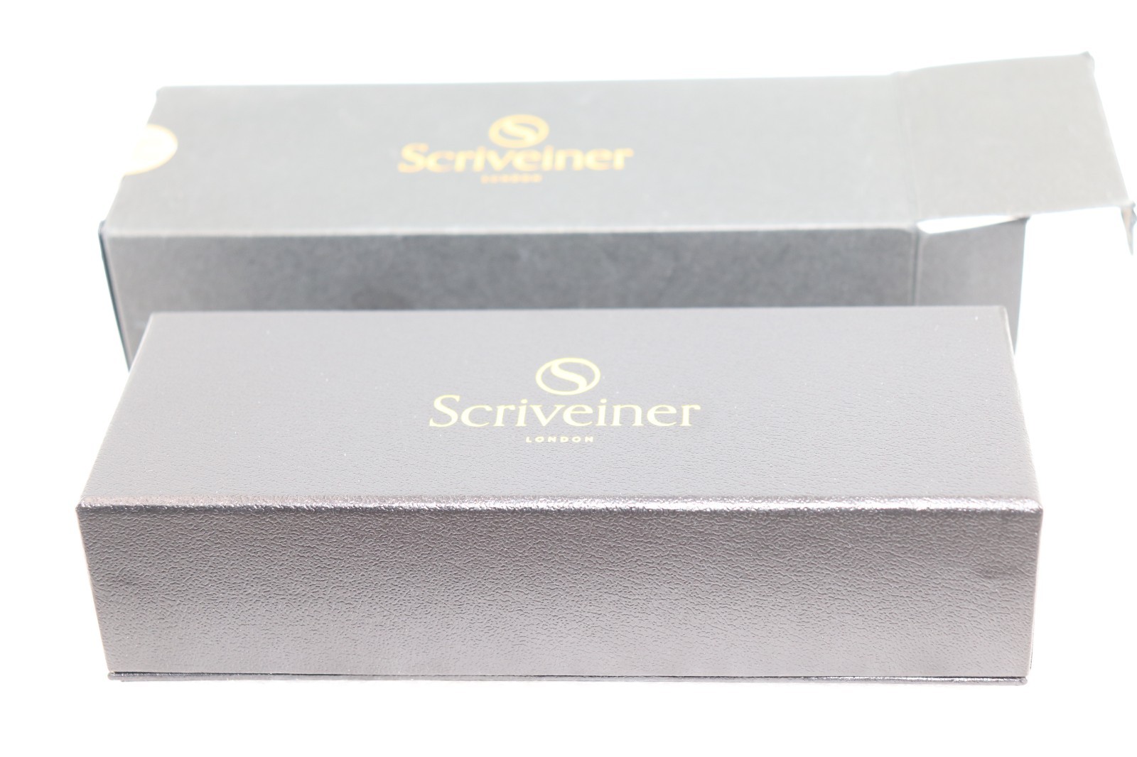 Scriveiner London Silver Gold Roller Ball Luxury Pen Gold Trim with Box