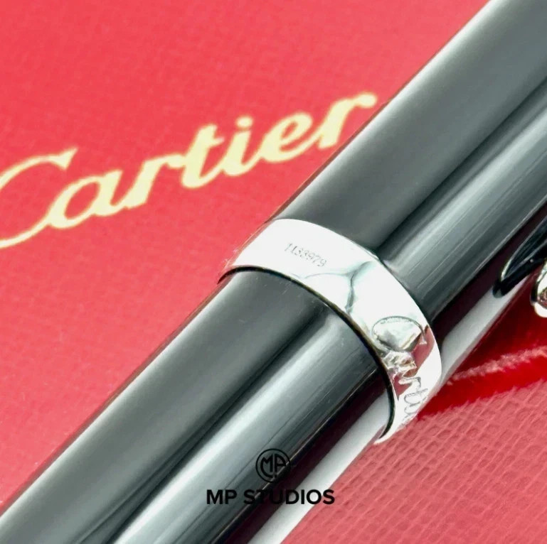 Cartier Executive Rollerball Pen Black Composite Silver Rare VIP Gift w/ Box