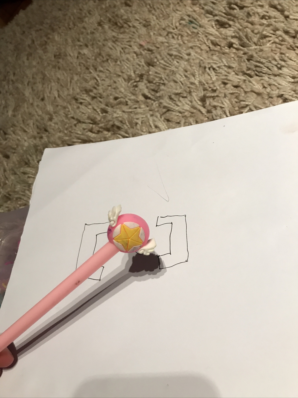 1 Random Pink Pen Black Ink