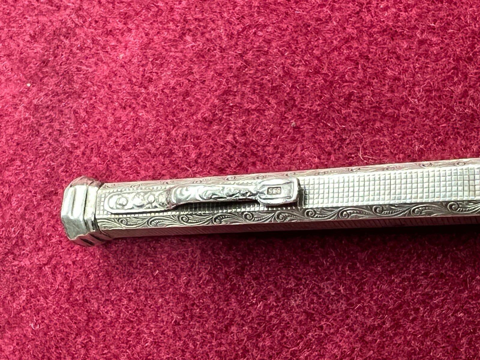 Vintage Agfa German .835 Solid Silver Pencil Engraved 4.3″