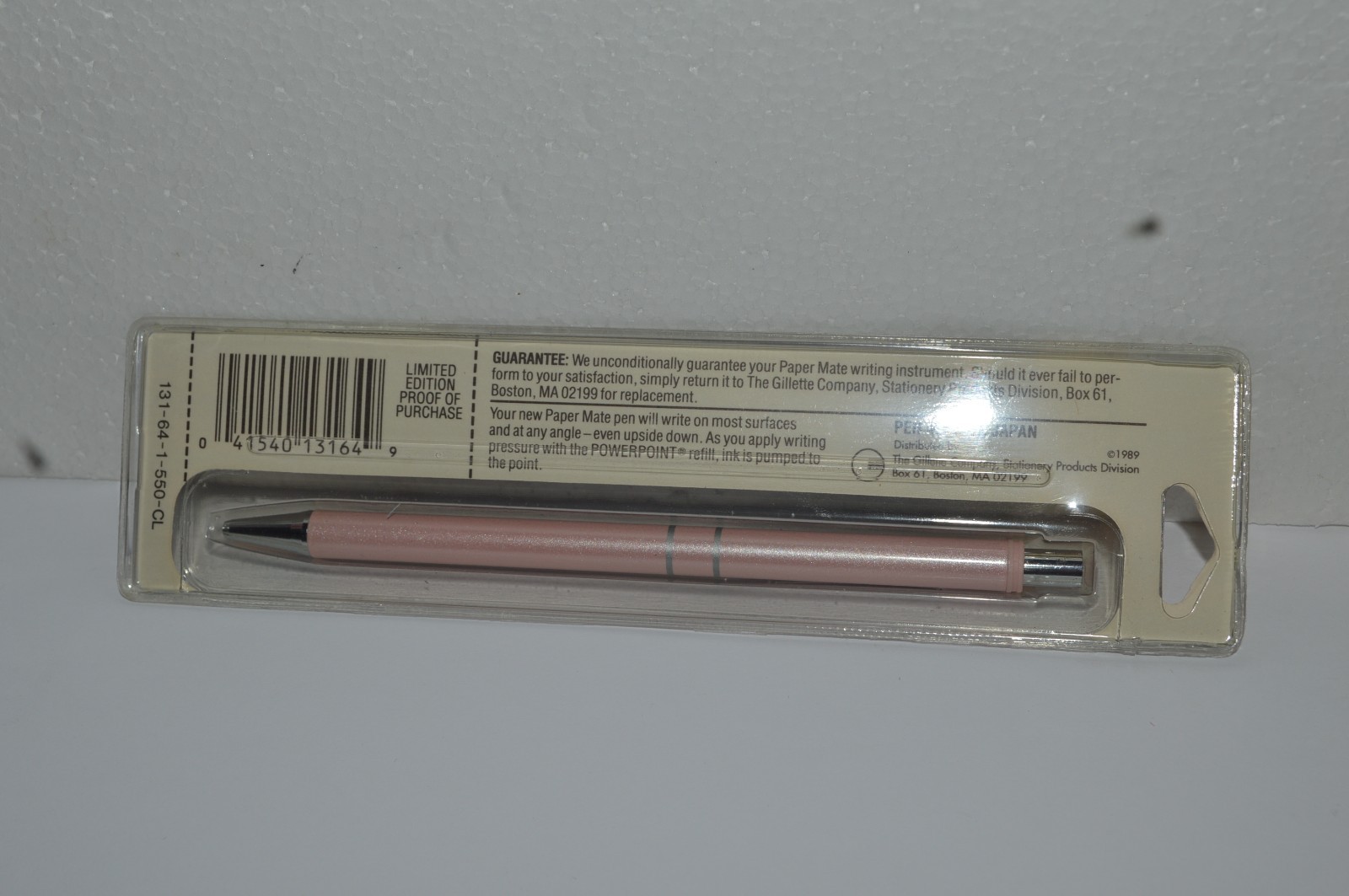PAPER MATE Limited Edition Ball Pen Pearlescent Soft Pink Japan Made 1989 MIP