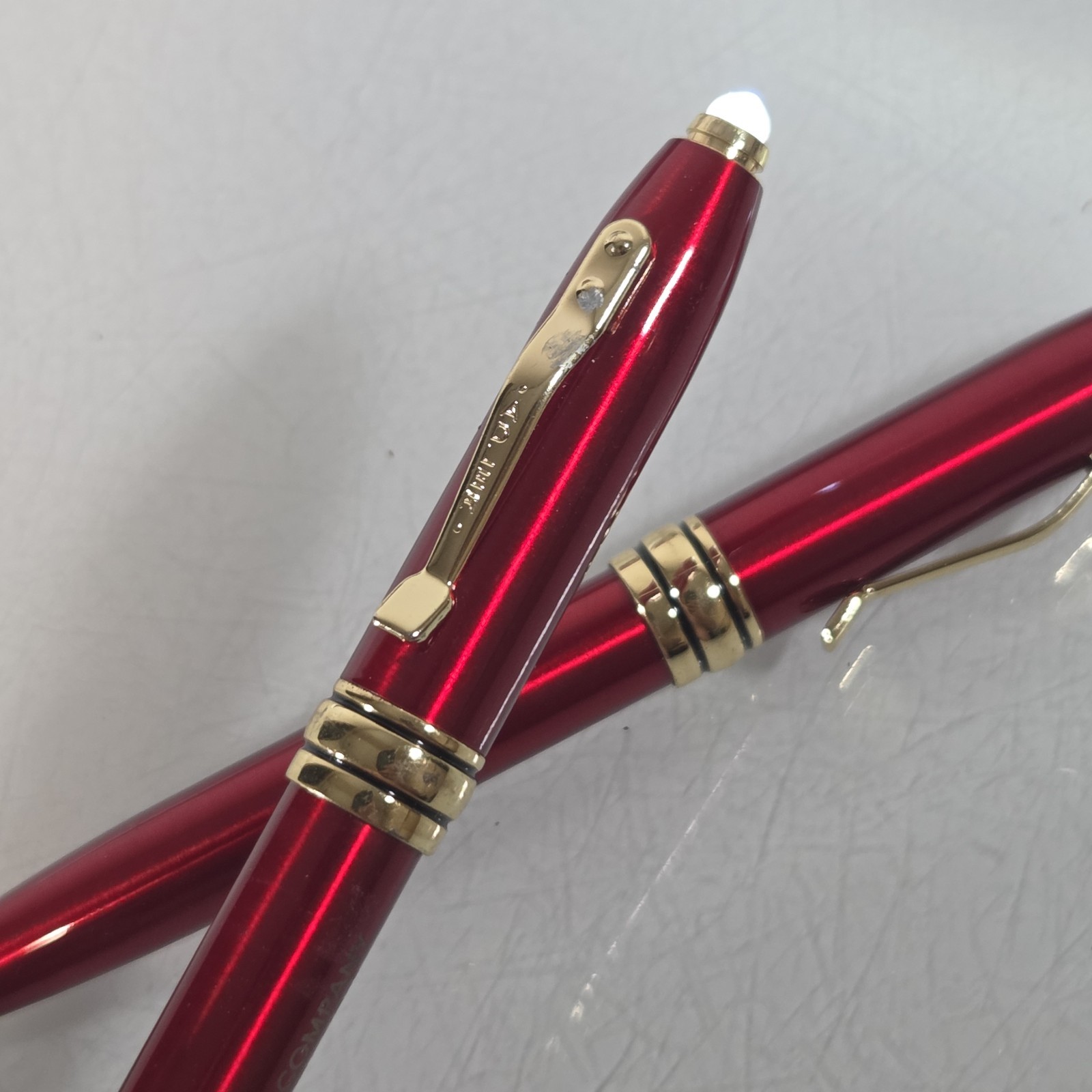 Adler 2 in 1 Royale Excel Red LED Lighted Flashlight Ballpoint Company Name Lot