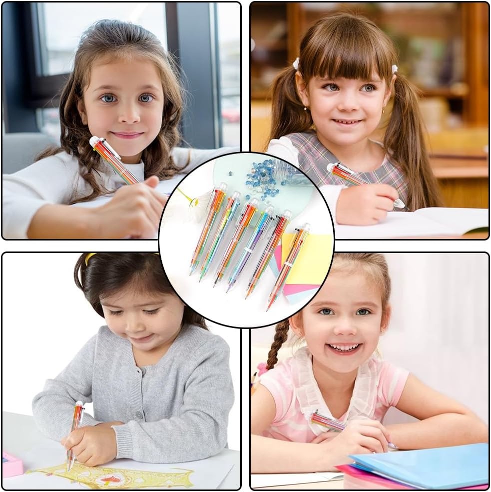 Multicolor Pen in One 0.5mm 6-in-1 Retractable Ballpoint Pens 6 Colors Multi Col