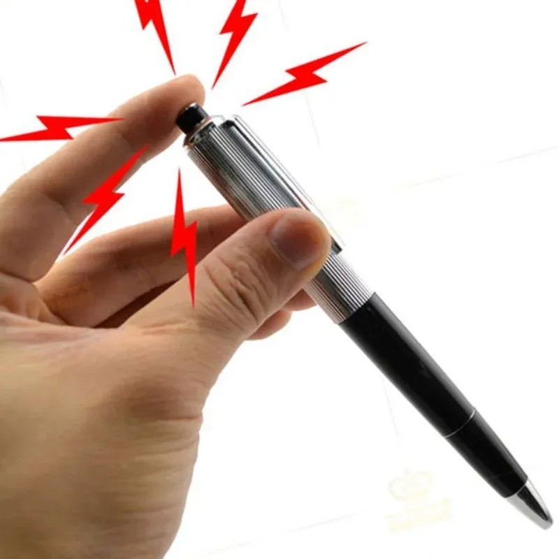 Shocking Electric Pen Prank Shock Trick Novelty Metal Joke Gag Toy Gift Funny