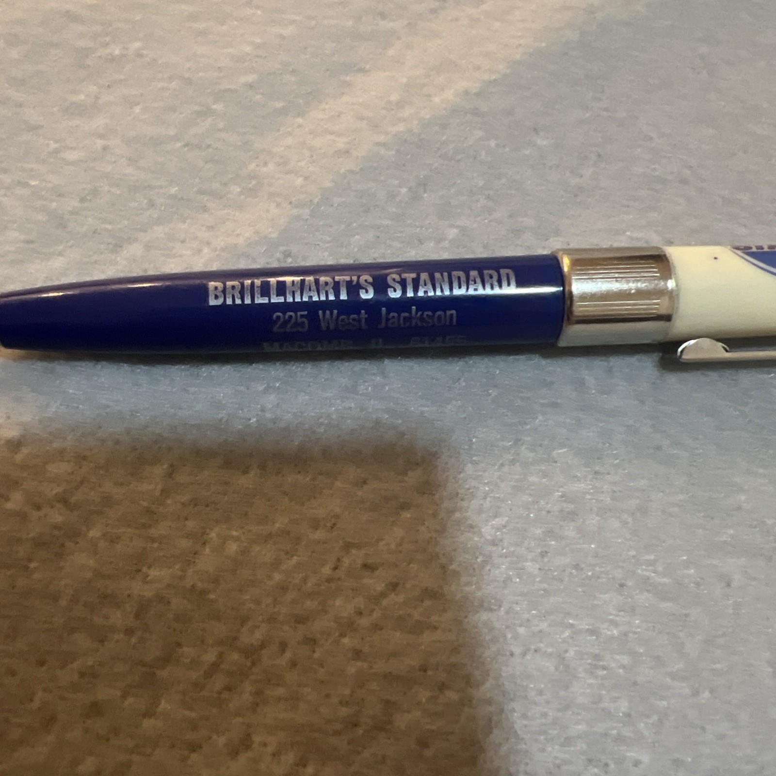 TUCKER Advertising Pen Standard Oil & Gas Brillhart’s Standard Macomb Illinois