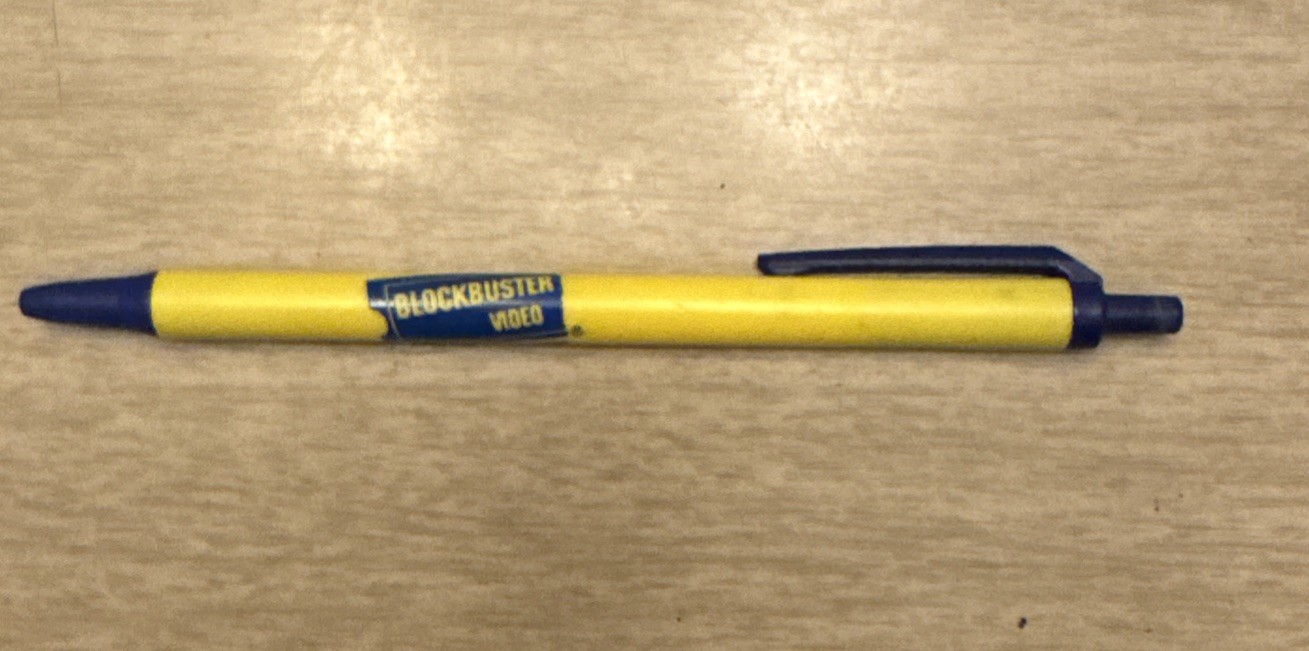 VTG RARE Blockbuster Video Rental Advertisement Pen No Ink Movie Prop