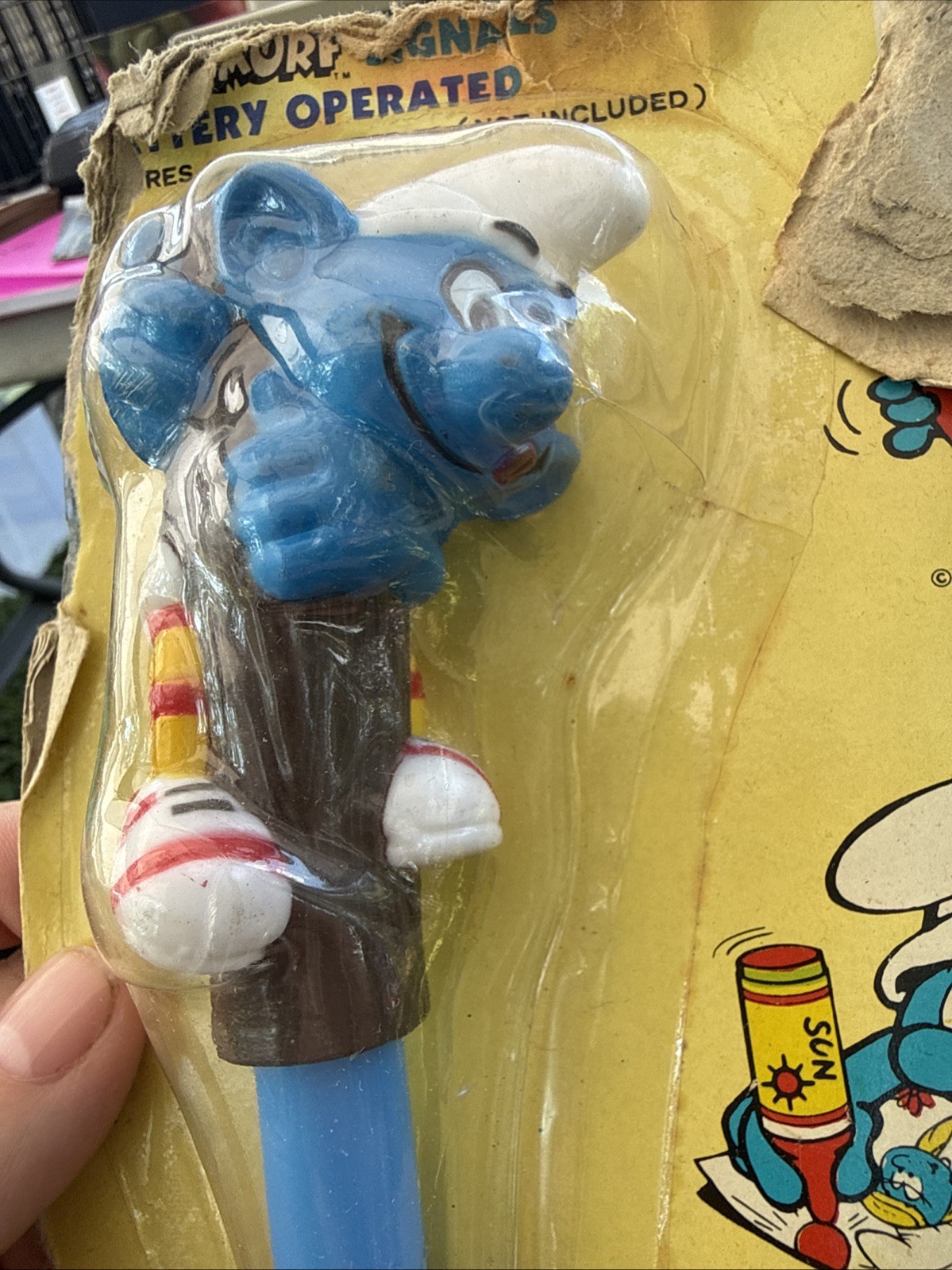 Vintage Smurf Novelty Pen – 6.5″- Package Damaged