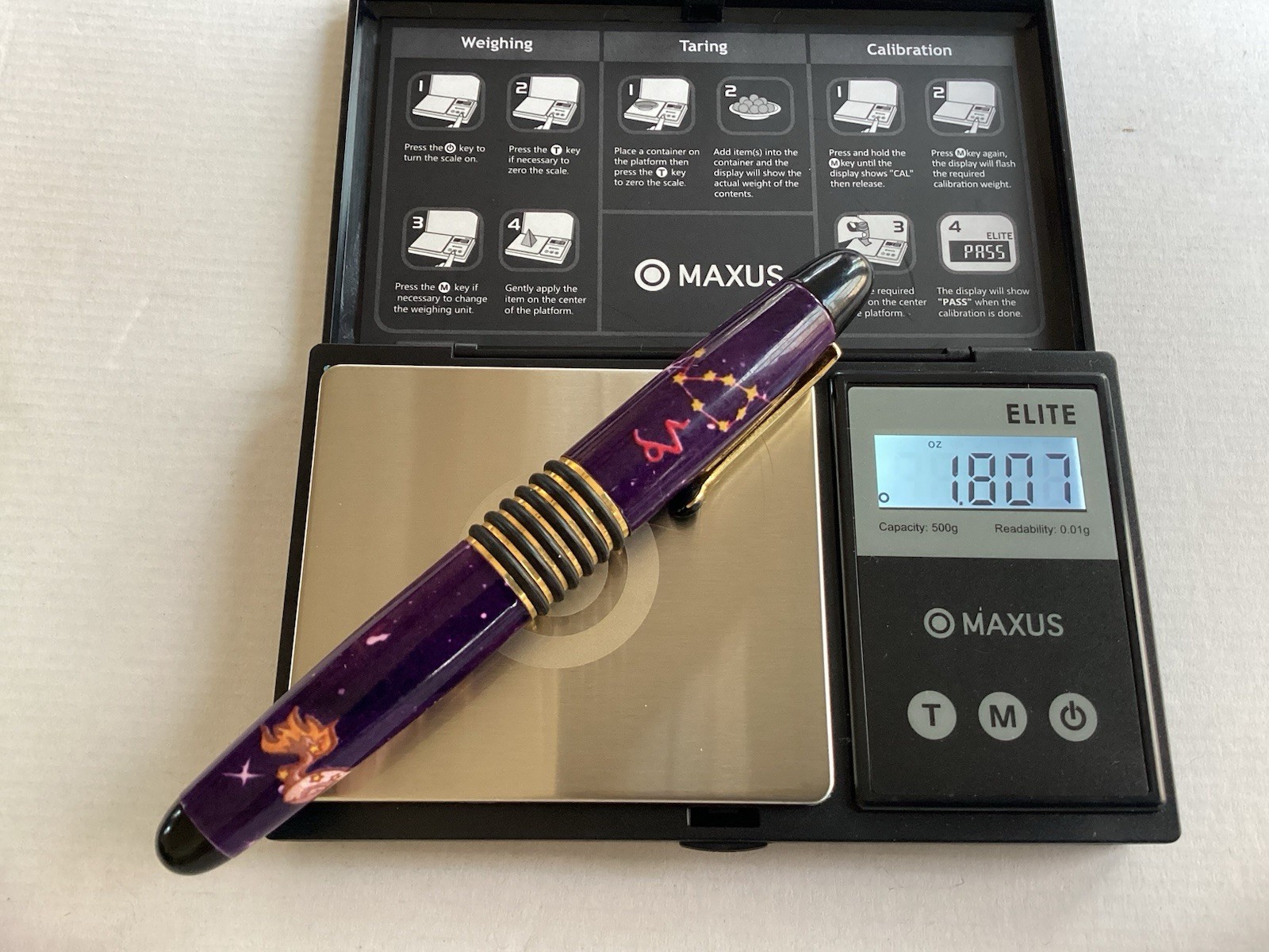 Vintage Hauser Ballpoint Pen 6111 767 SF Barrel Celestial Capricorn /not working