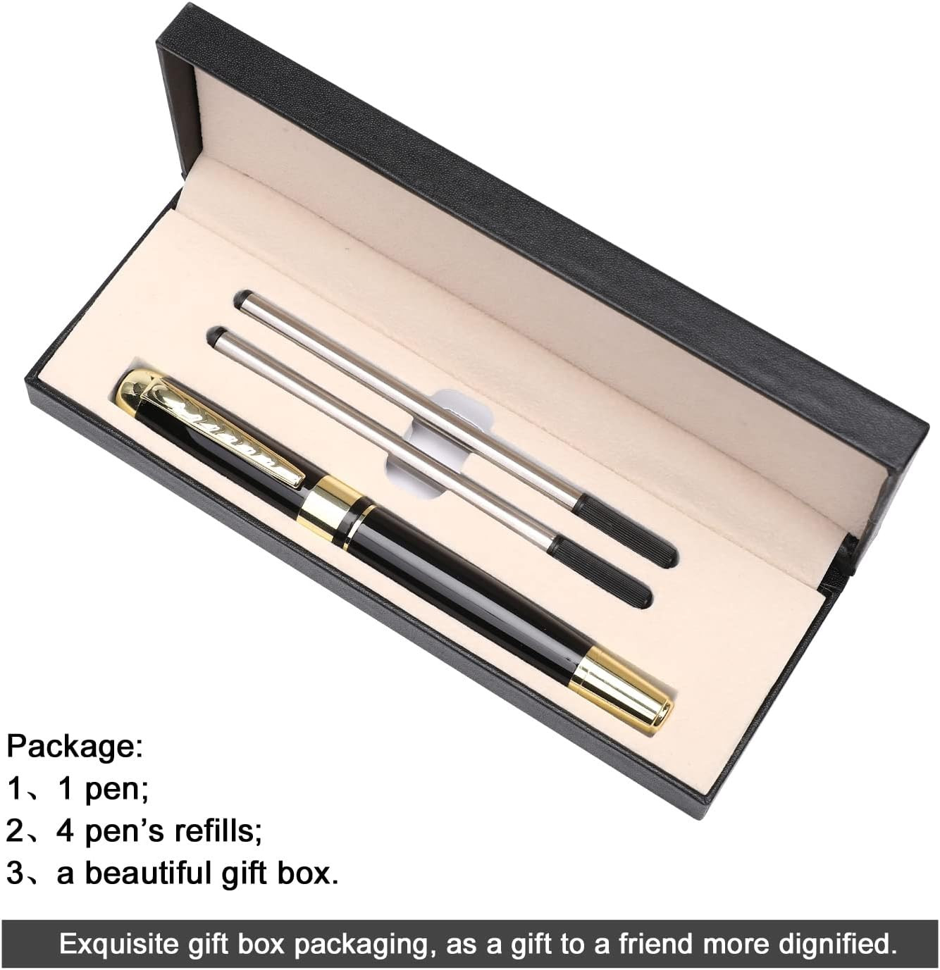 Ballpoint Pen Luxury Ballpoint Line Black Refill Width 0.5Mm Gift Set for Men &
