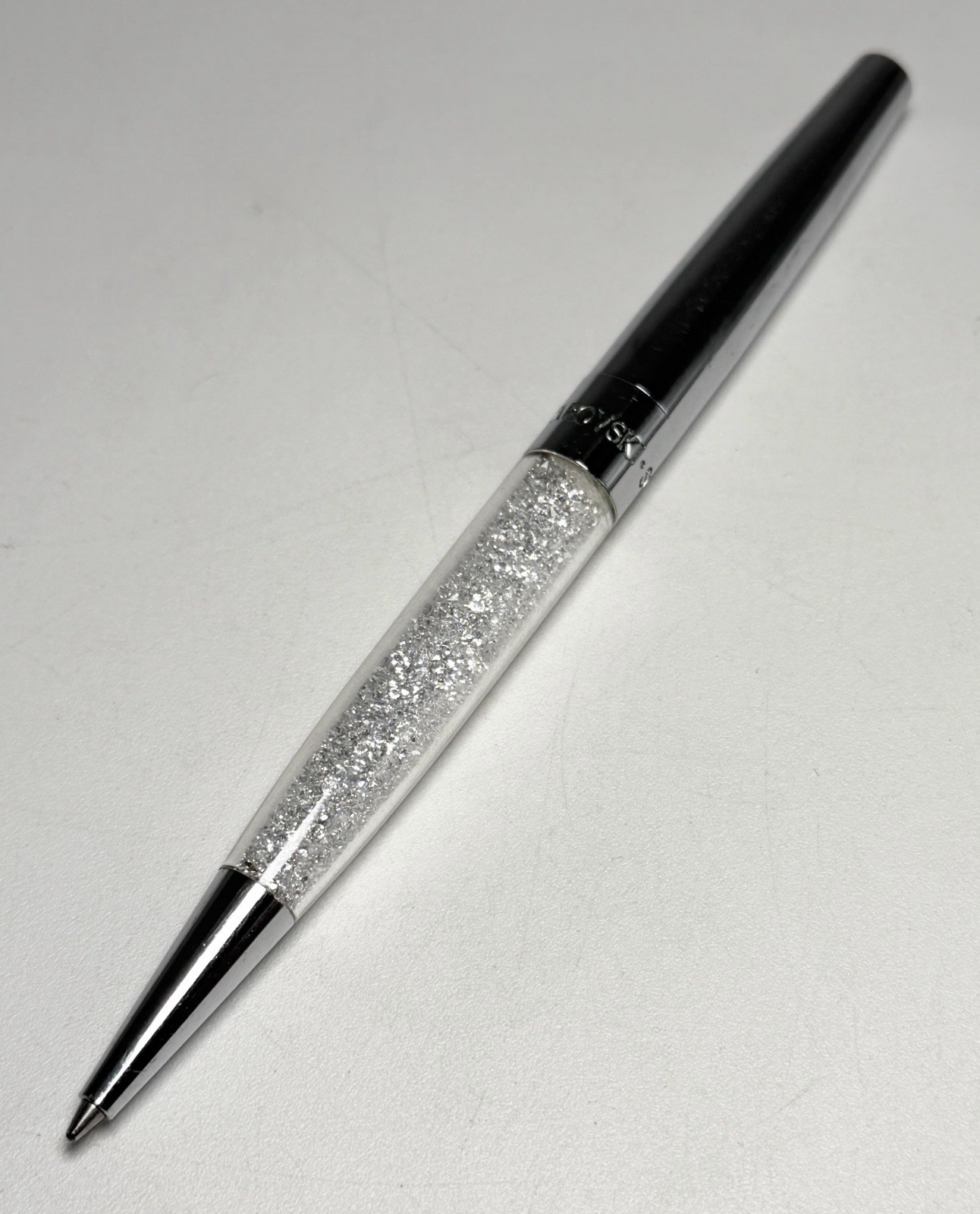Swarovski Clear White Crystal Crystalline Stardust Silver Pen Black Ink