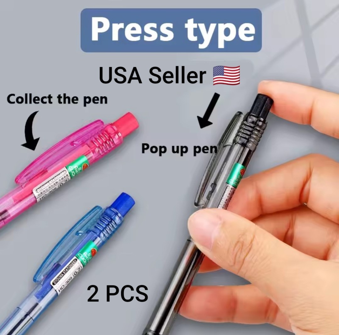 2 PCS Students Ballpoint Pen 0.7mm Point Writing Pens Office School Stationery