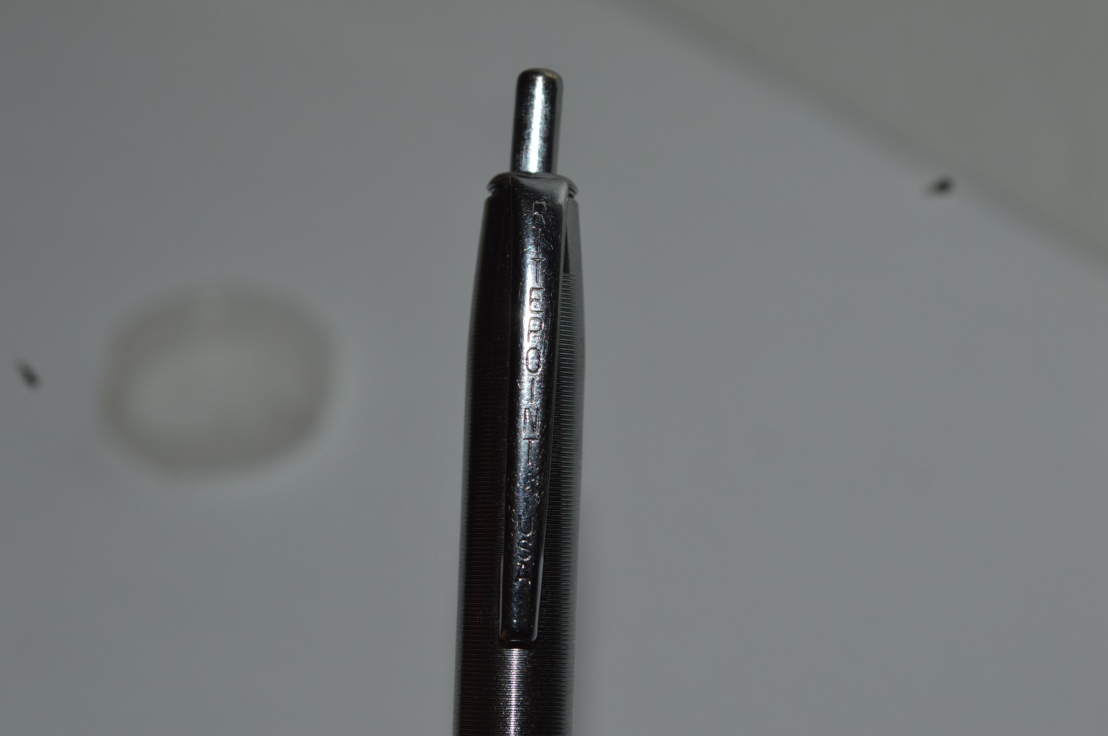 RITEPOINT Ballpoint Pen Grooved Stainless Steel Made in USA Circa 1950’s