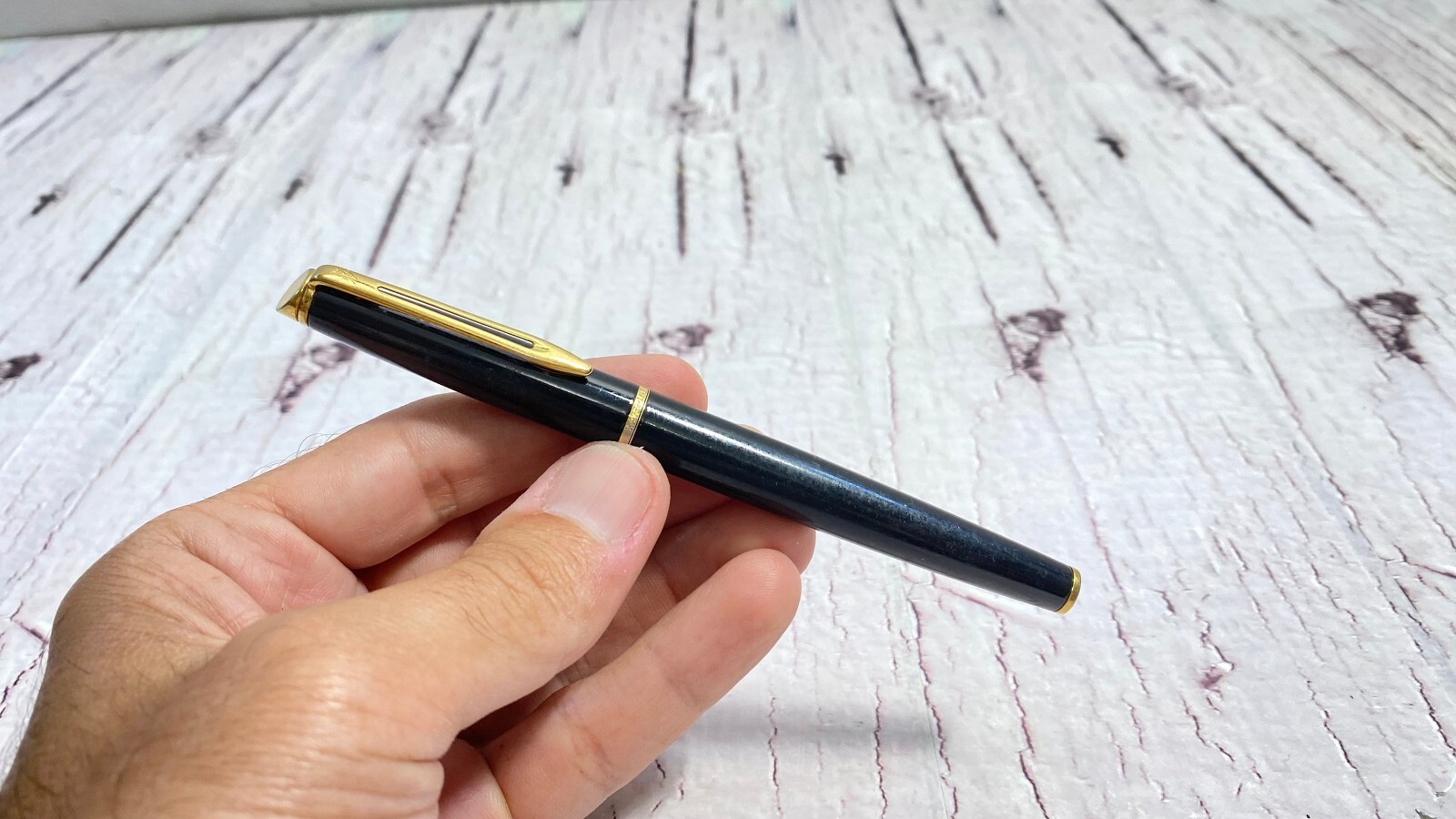 Blue Waterman Ballpoint Pen, Working Perfectly, Attractive Black and Golden Colo