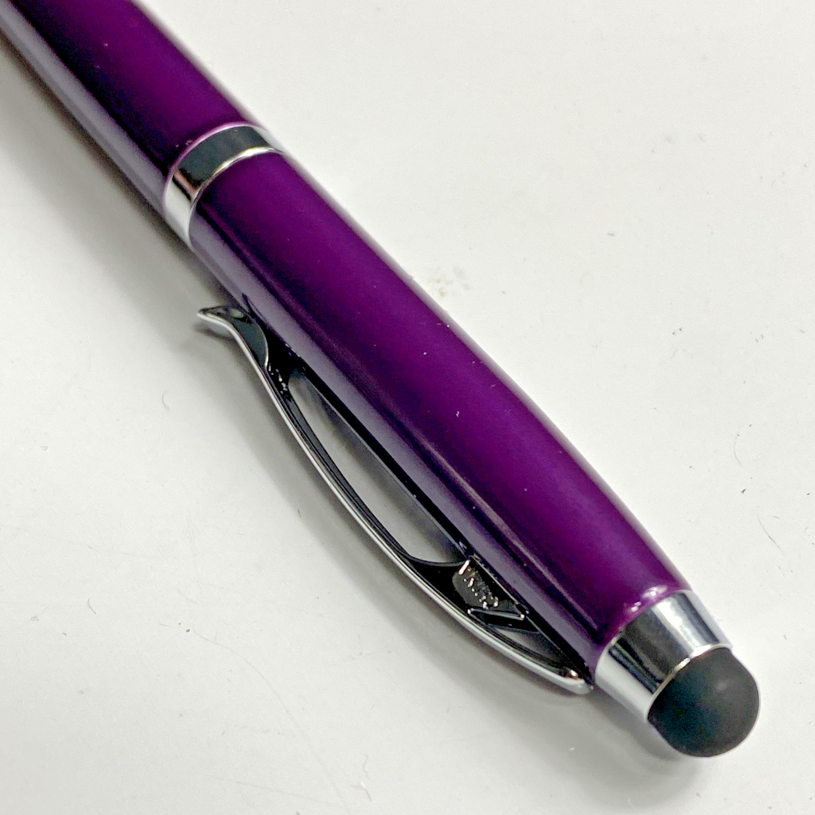 Adler Lexi 3-in-1 LED Lighted Tip Pen Stylus Purple Metal Ballpoint Black Ink