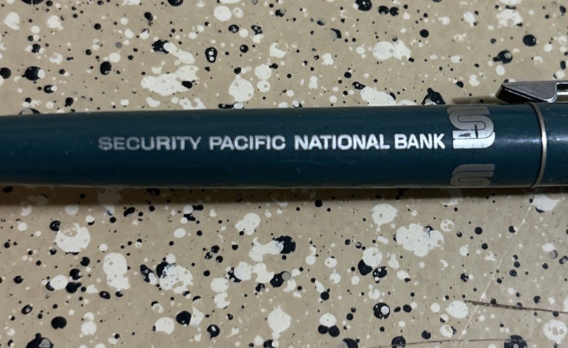 VTG SECURITY PACIFIC NATIONAL BANK RITEPOINT Advertising Pen NO Ink #2