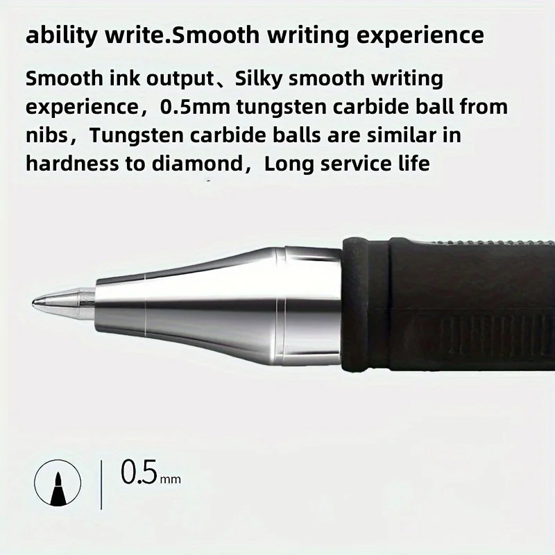 5/10PCS 0.5mm Ball Point Pens BLACK Gel Ink Pen Smooth Writing