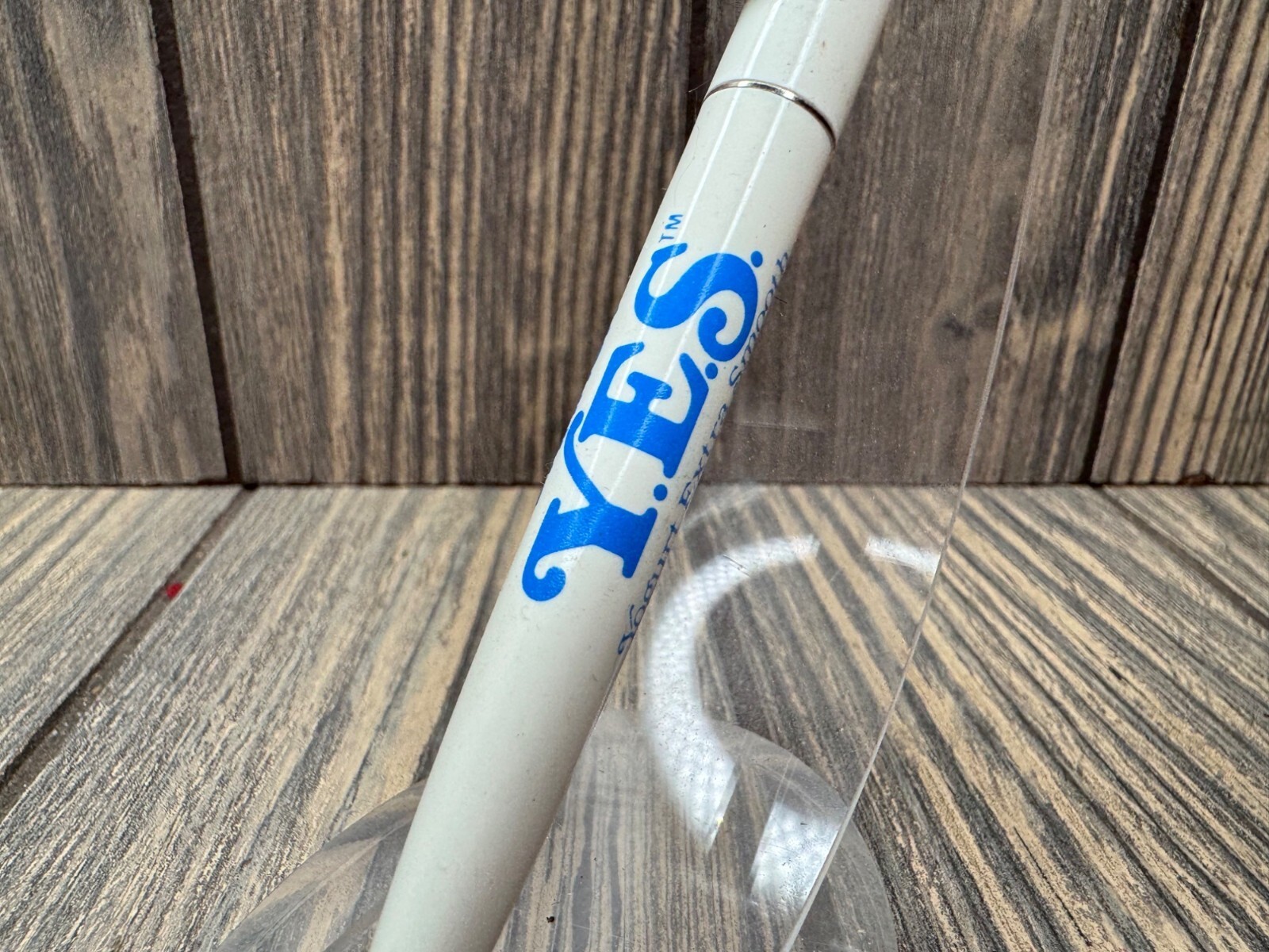 Yes Yogurt Extra Smooth Retractable Ballpoint Pen In White & Blue Ink
