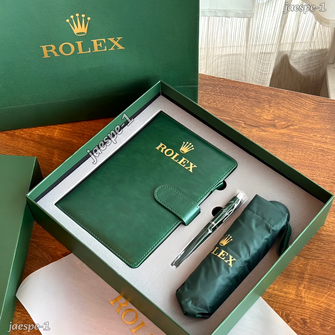 Rolex Executive VIP Gift Set Green Journal Pen Umbrella Luxury Box Set