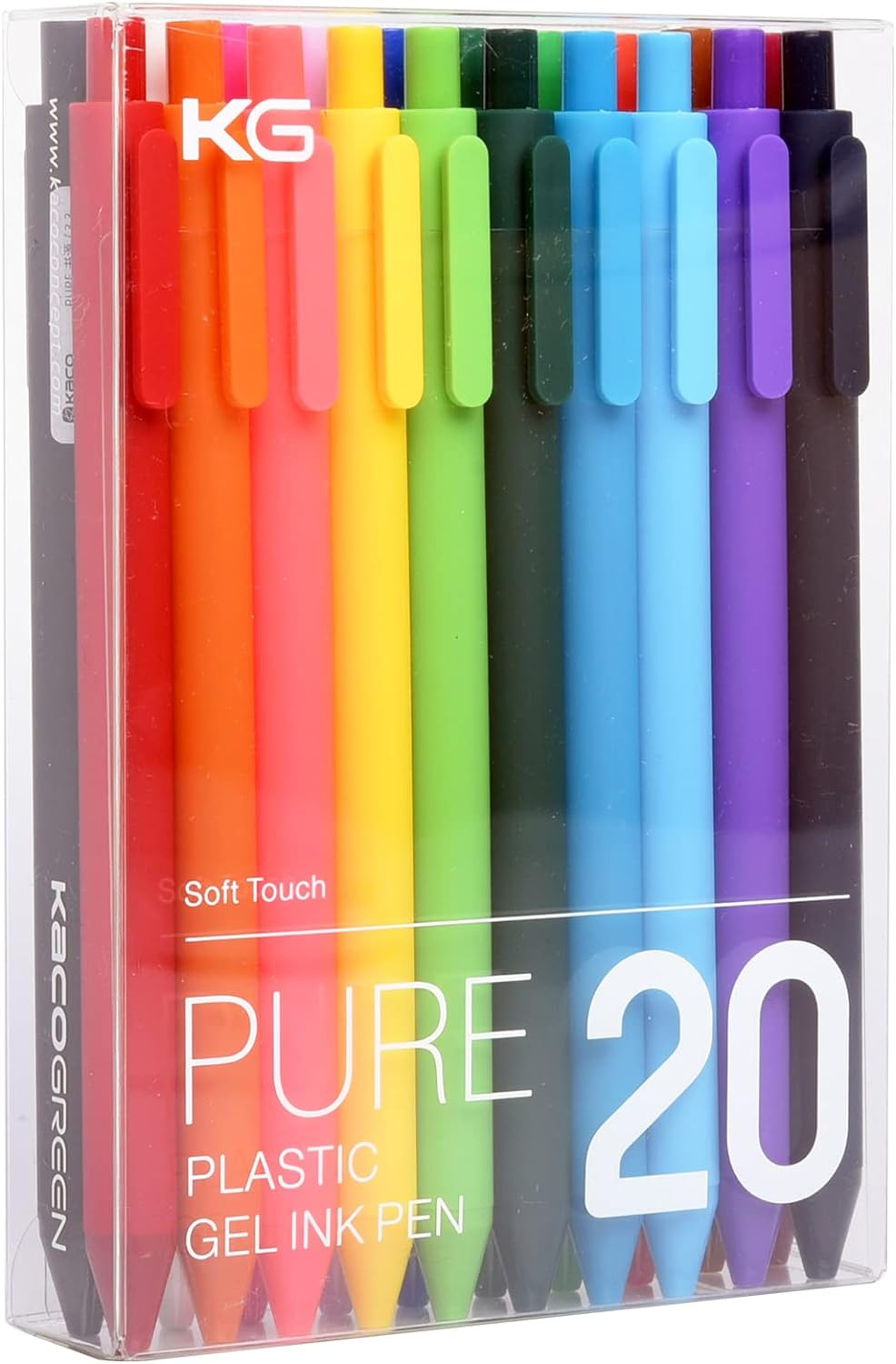 PURE Colored Gel Pens 0.5Mm 20 Pieces Set Colorful Multi-Color Ink Fine Point Co