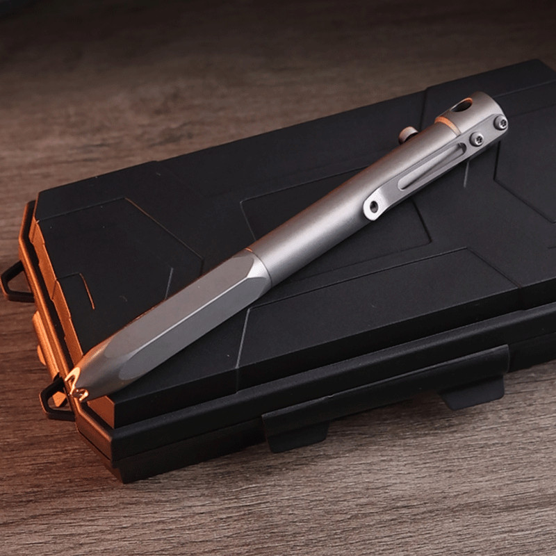 EDC Titanium Practical Pocket Pen Working Signature Ballpoint Pen with 5 Refills