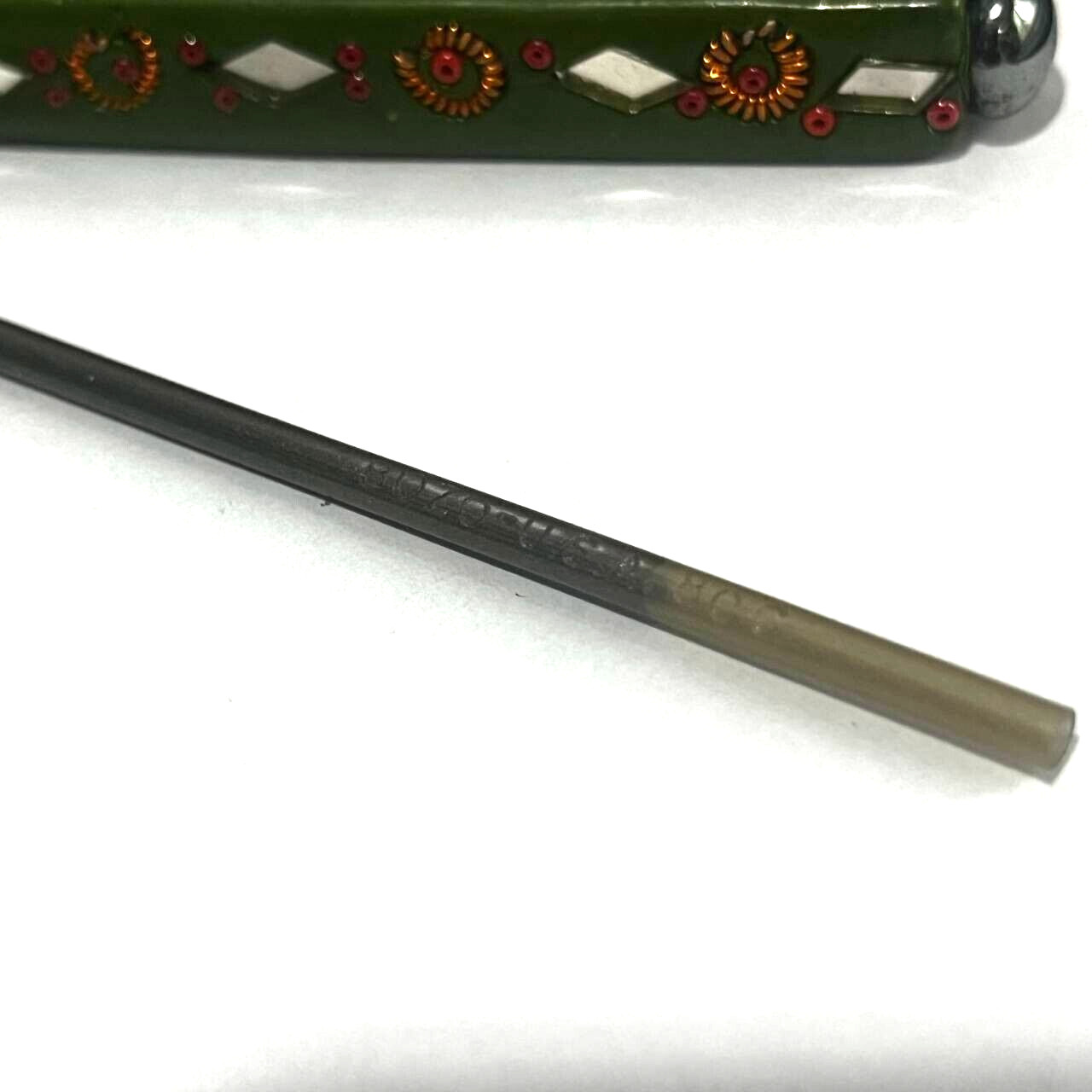 Vintage Rare Bangkok Handmade Beaded and Diamond cut mirrored Ballpoint Pen