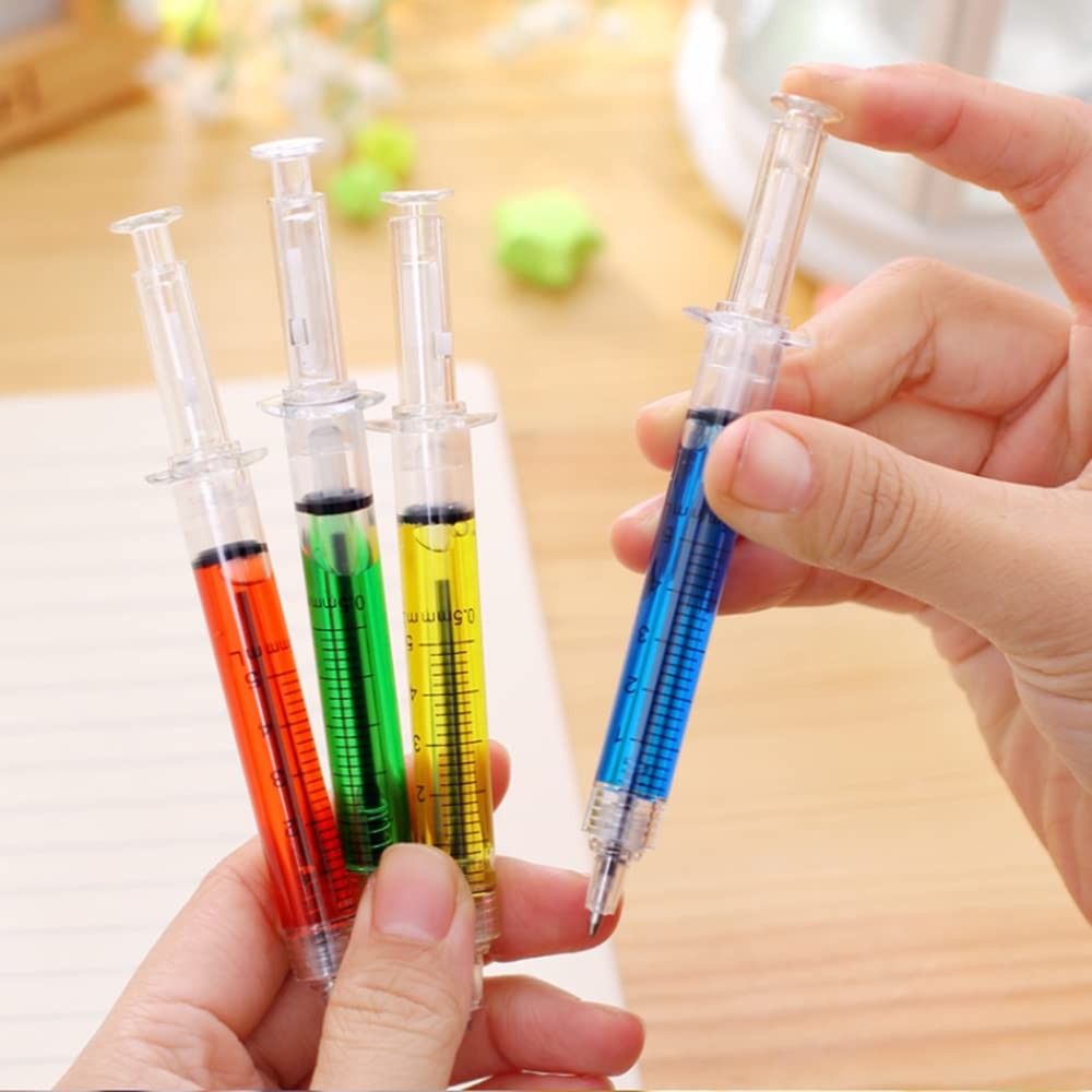 SunAngel Multi-Color Syringe Pen Black Ink Nurse Doctor Office Supplies (24)