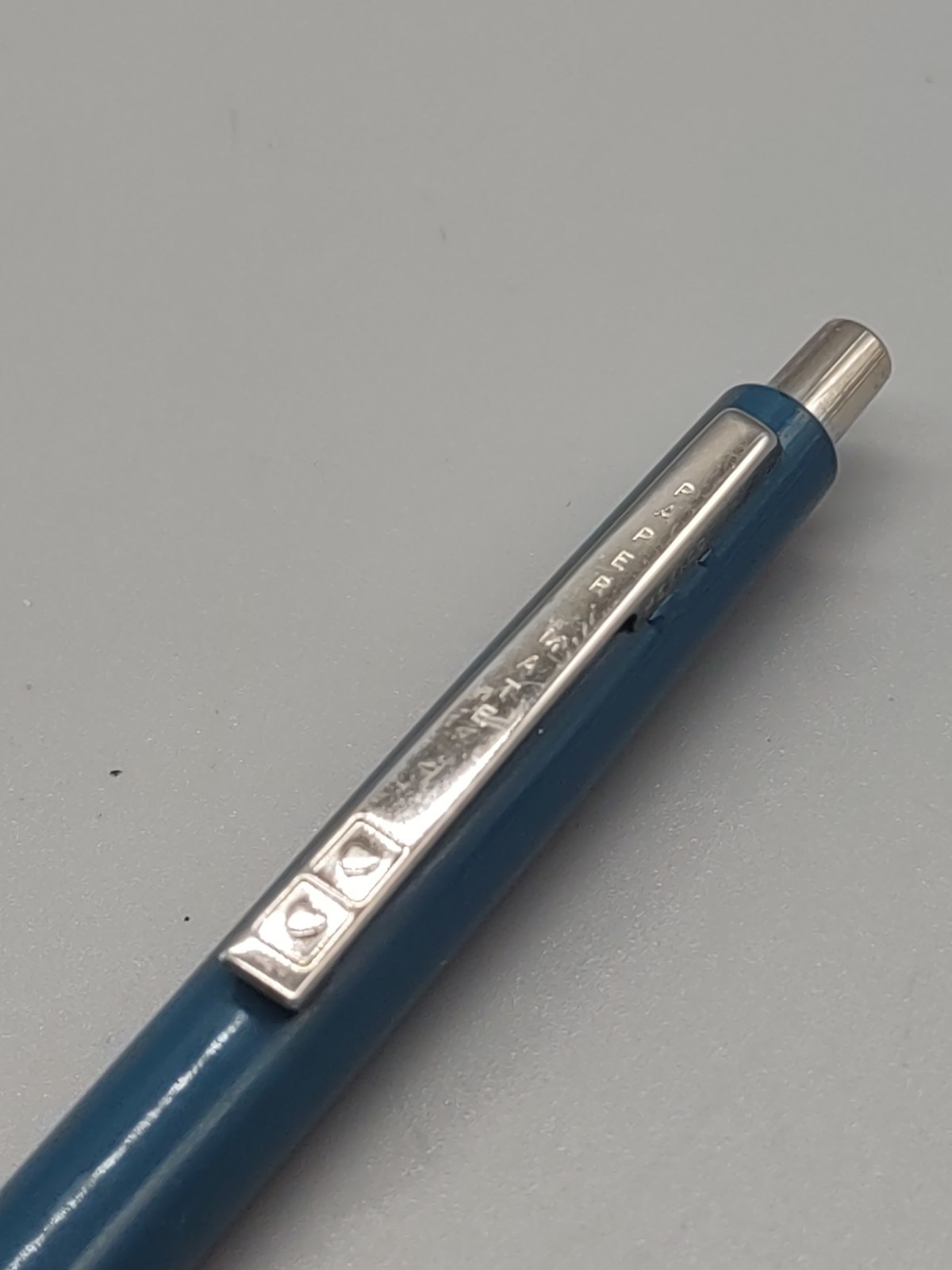 Paper Mate «Clear Grip» Contour Double Hearts Ballpoint Pen. Blue. Vintage