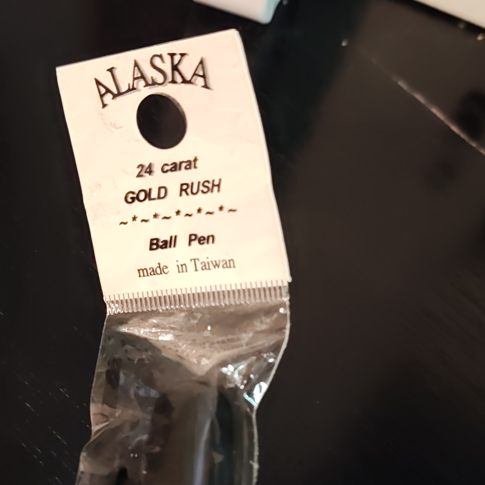 Alaska 24 Carat Gold Rush Ballpoint Pen, Gold Trim, Black Ink, Sealed New