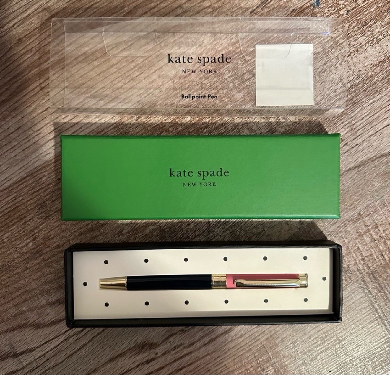 Kate Spade New York Black Ink Ballpoint Pen Reusable Gift Box, Colorblock