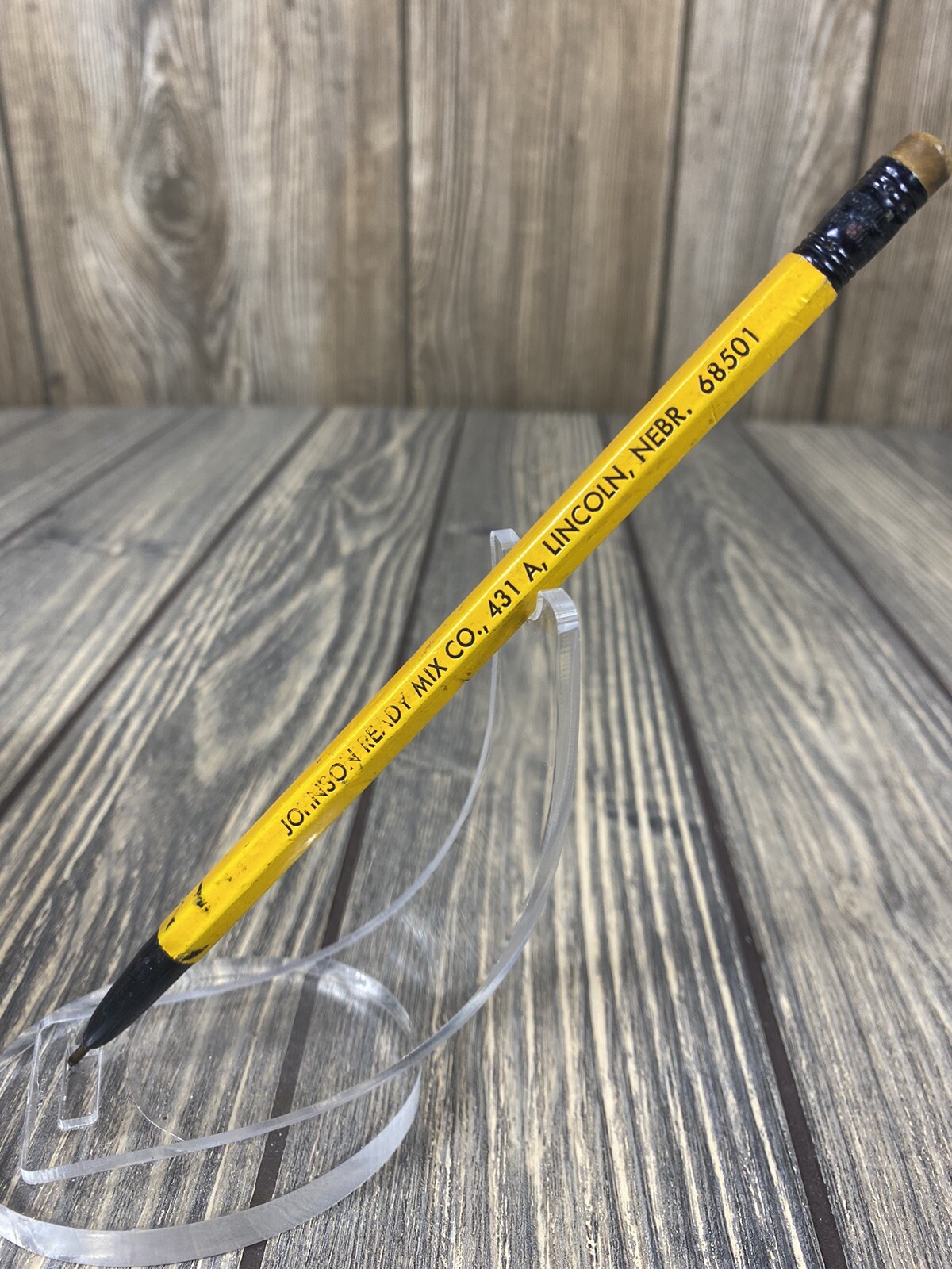 Vintage Johnson Ready Mix Co Lincoln Nebraska Pen With Eraser Advertisement