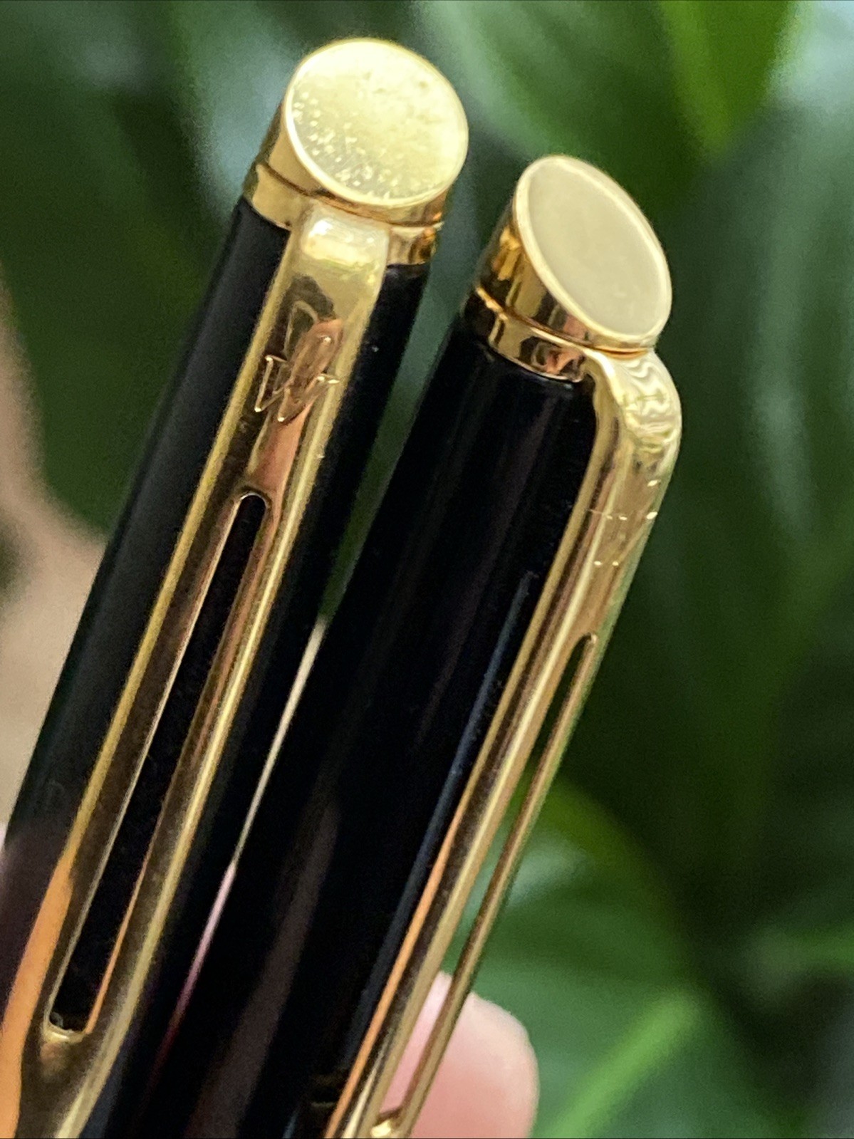 Vintage Waterman Hemisphere Black With Gold Trim Ballpoint & Pencil Set Paris