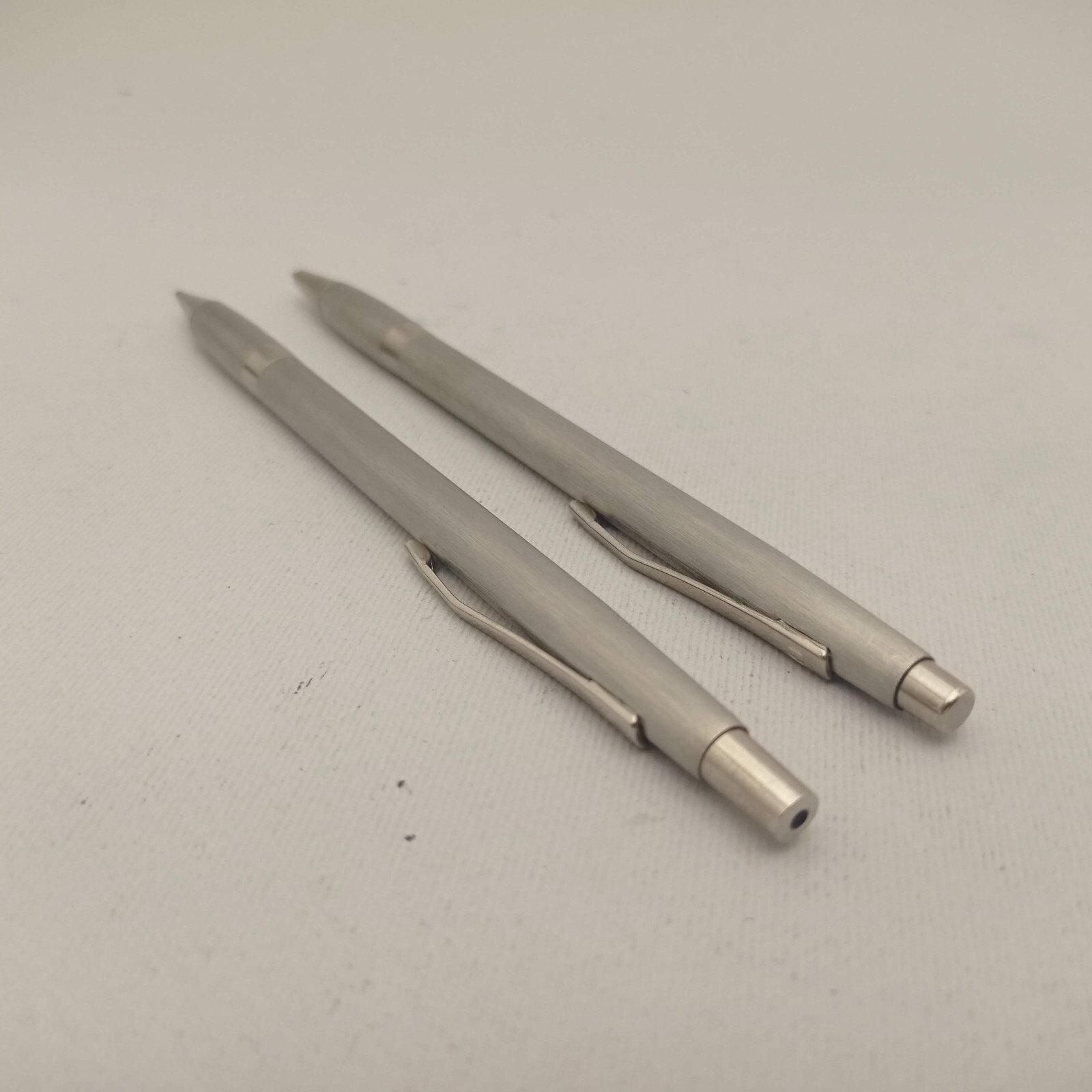 FEND BRUSHED STEEL BALLPOINT PEN AND MECHANICAL PENCIL 0.5MM SET VINTAGE UNUSED