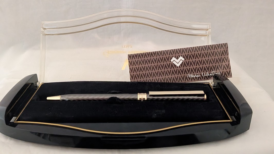 Giovanni Valentino Ballpoint Pen Gold Trim Patterned Barrel with Box