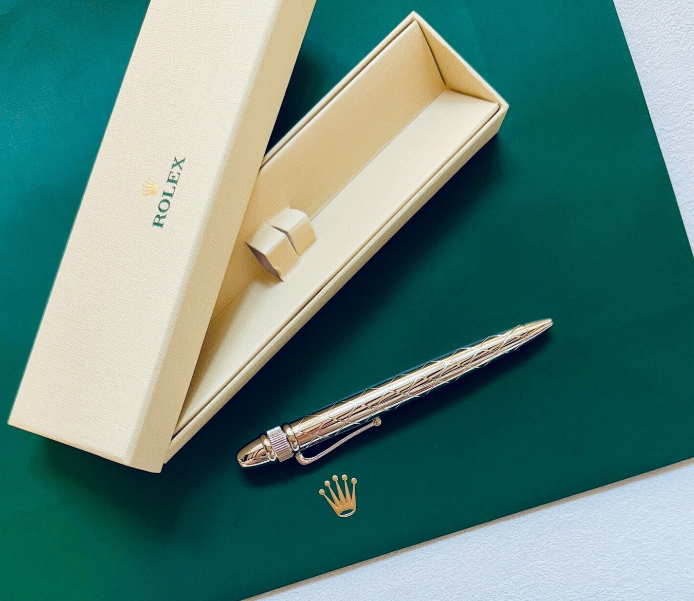 Rolex Vintage-Style Palladium-Finish Ballpoint Pen, New Boxed, Exclusive Ad Gift