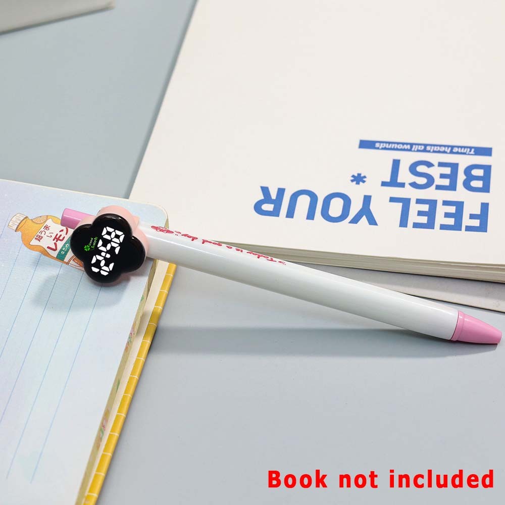 Silent Pen-Cap Digital Noiseless Hidden Student Silent Exam Clover Pen Cap Watch