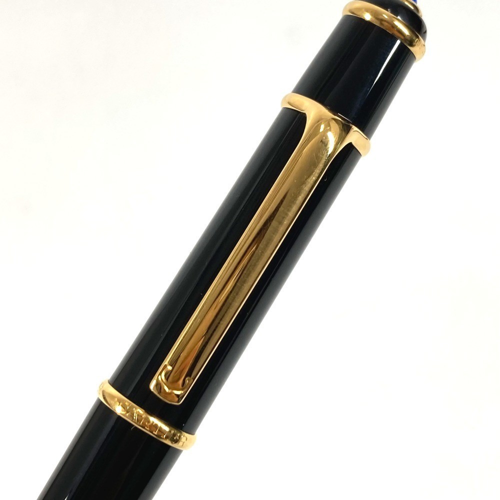 Cartier Diabolo Ballpoint Pen Black Resin Gold Writing Instrument w/ Box Unisex