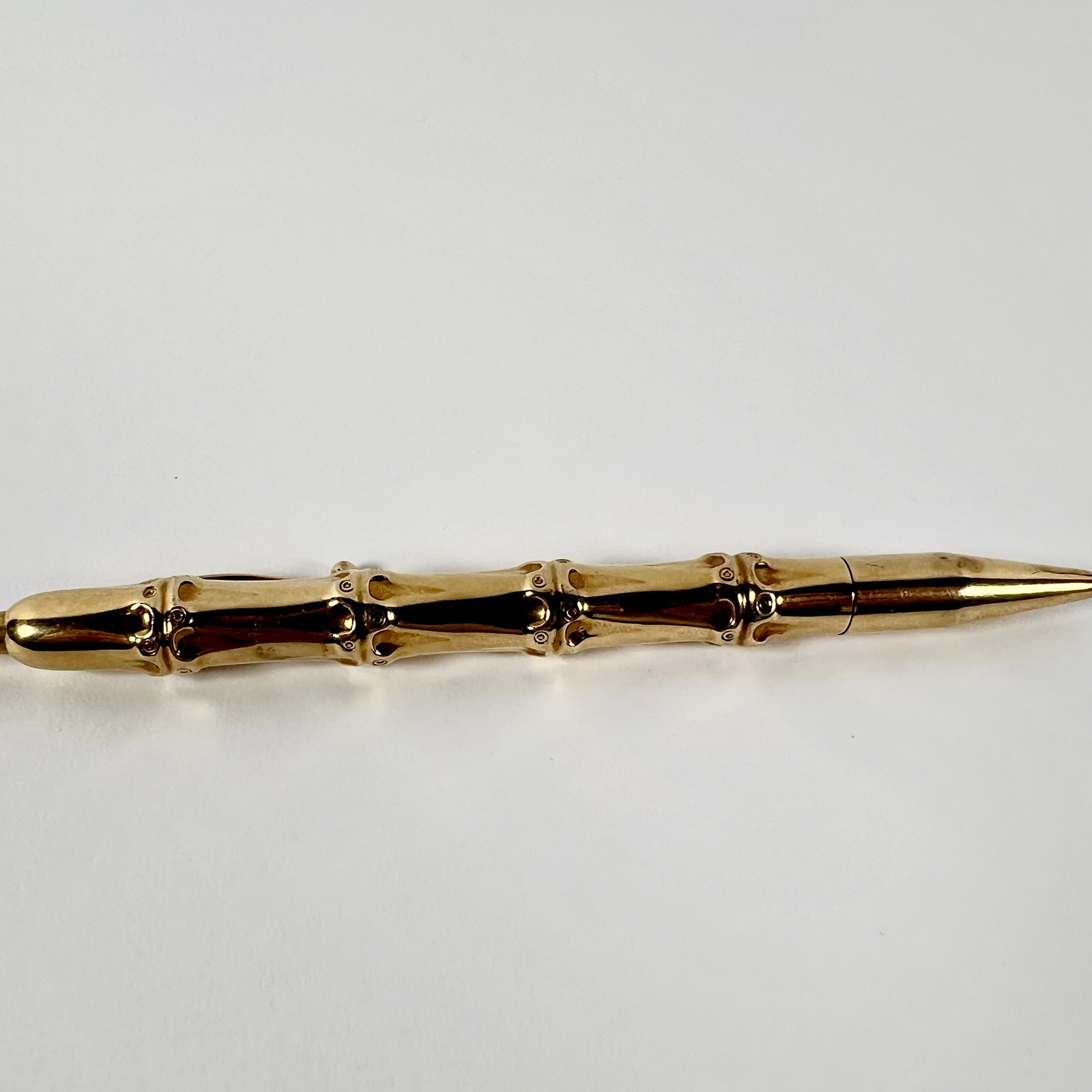 Vintage 1940’s Louis Tamis Bamboo Pen 14K Solid Yellow Gold