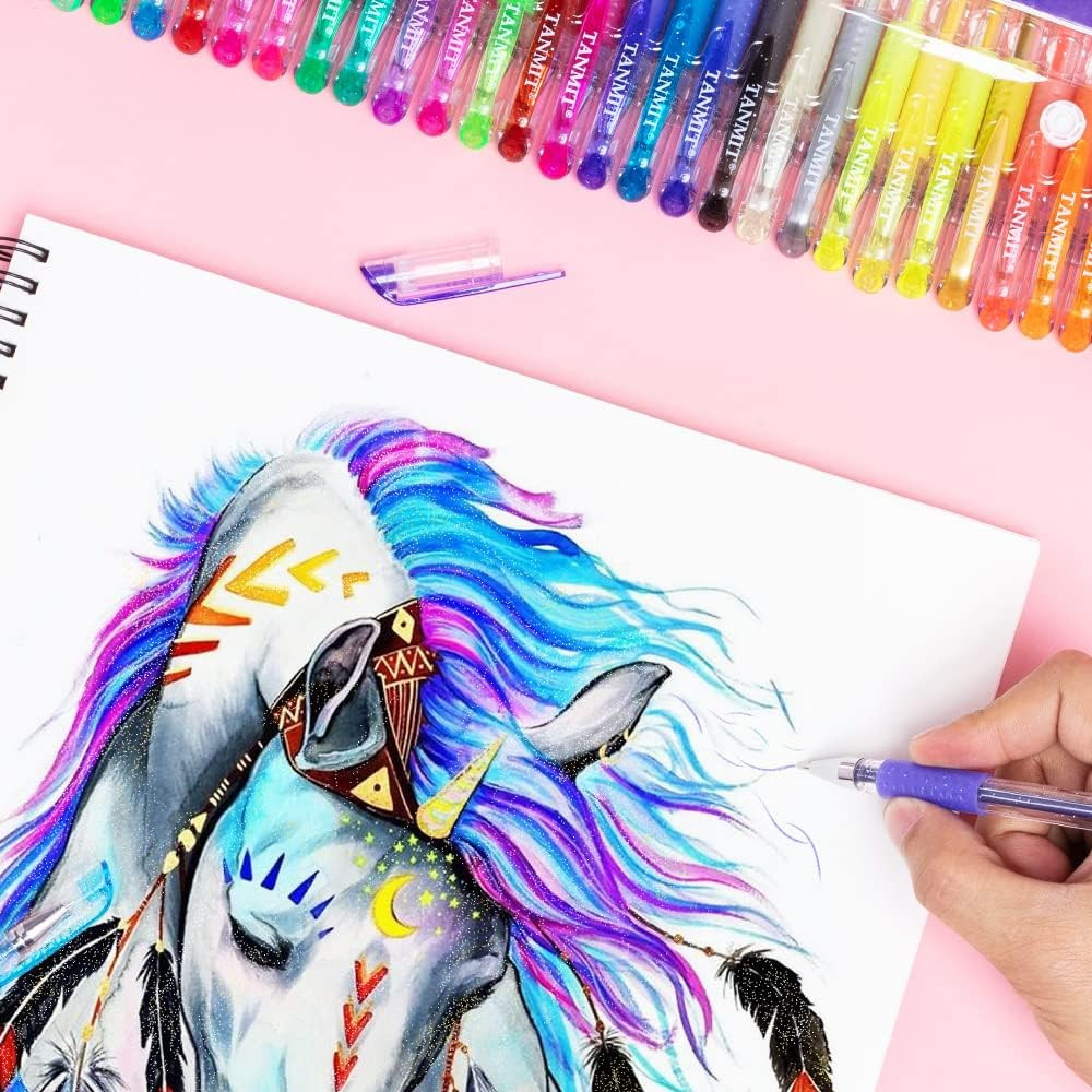 Gel Pens, 33 Color Gel Pen Fine Point Colored Pen Set with 40% More Ink