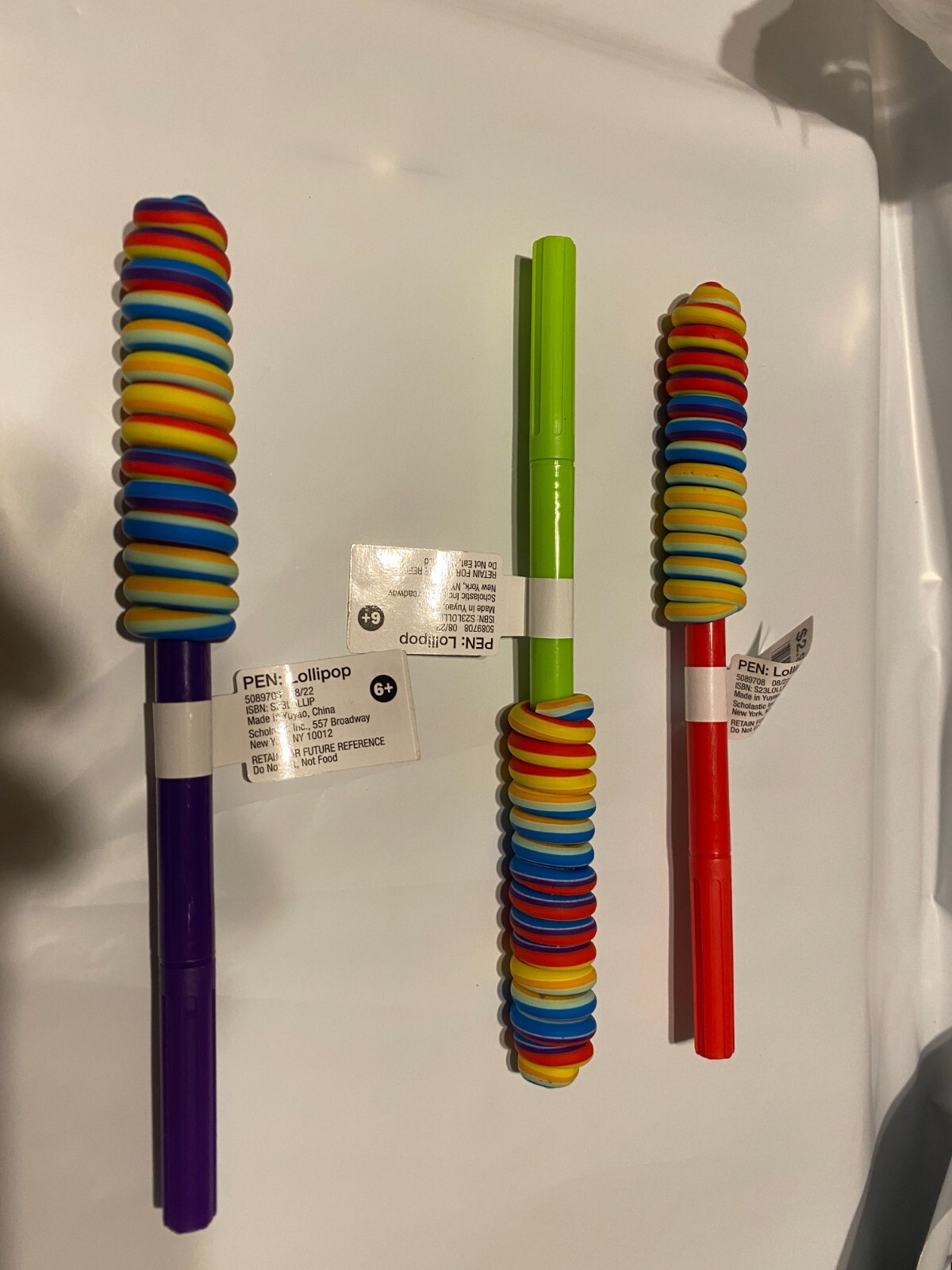 3 lollipop pens, Black Ink , good fidget item Brand new with tags