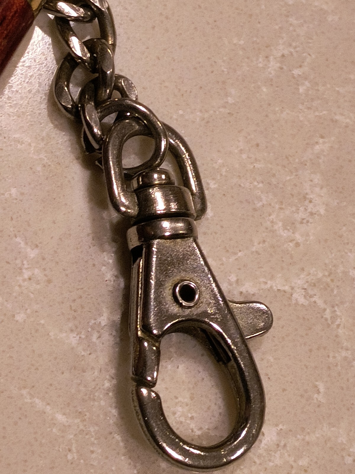 Rose Wood Mini Twist Pen, Pocket-Size With Chain & Clasp, Working Condition.